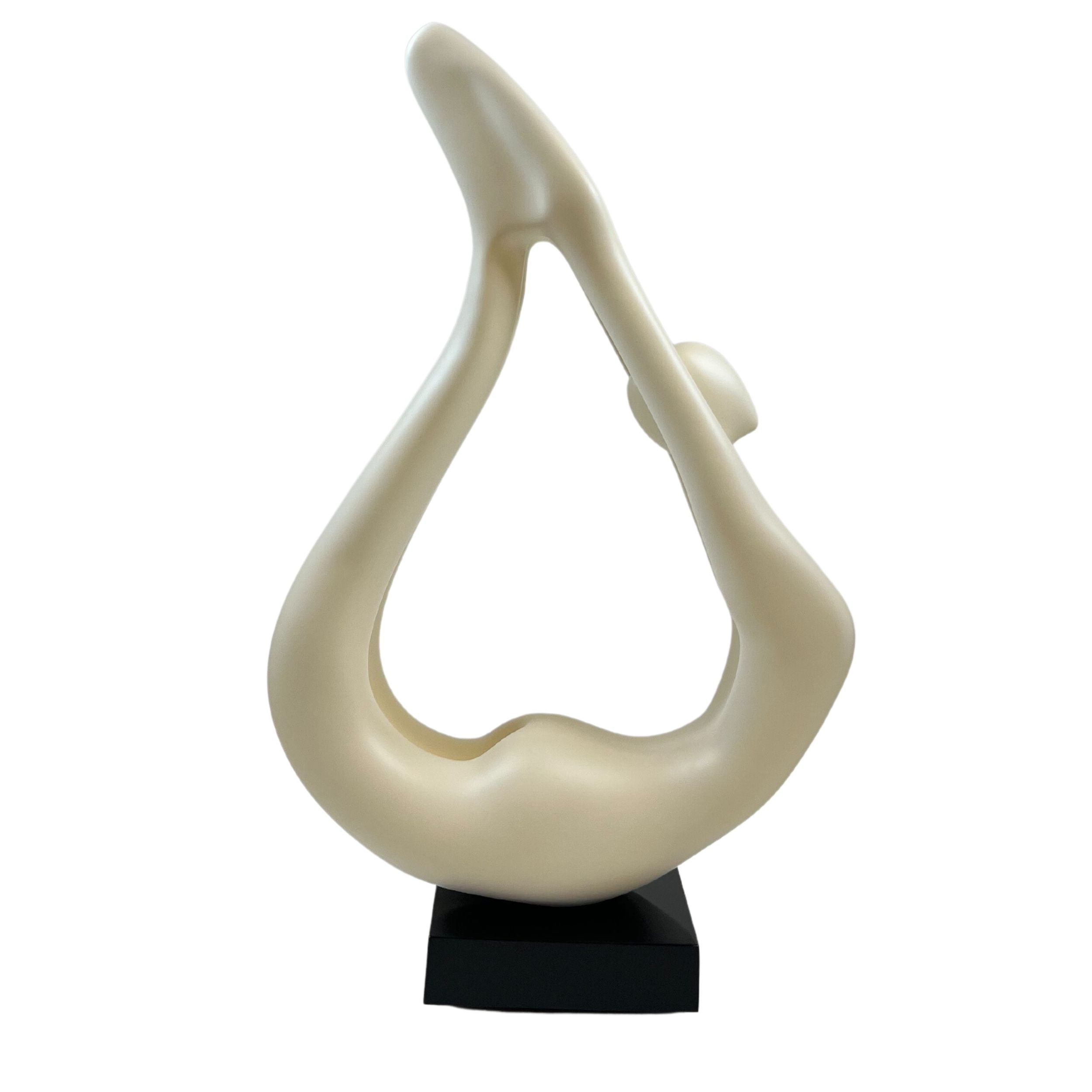 Yoga White Sculpture - Gray Base