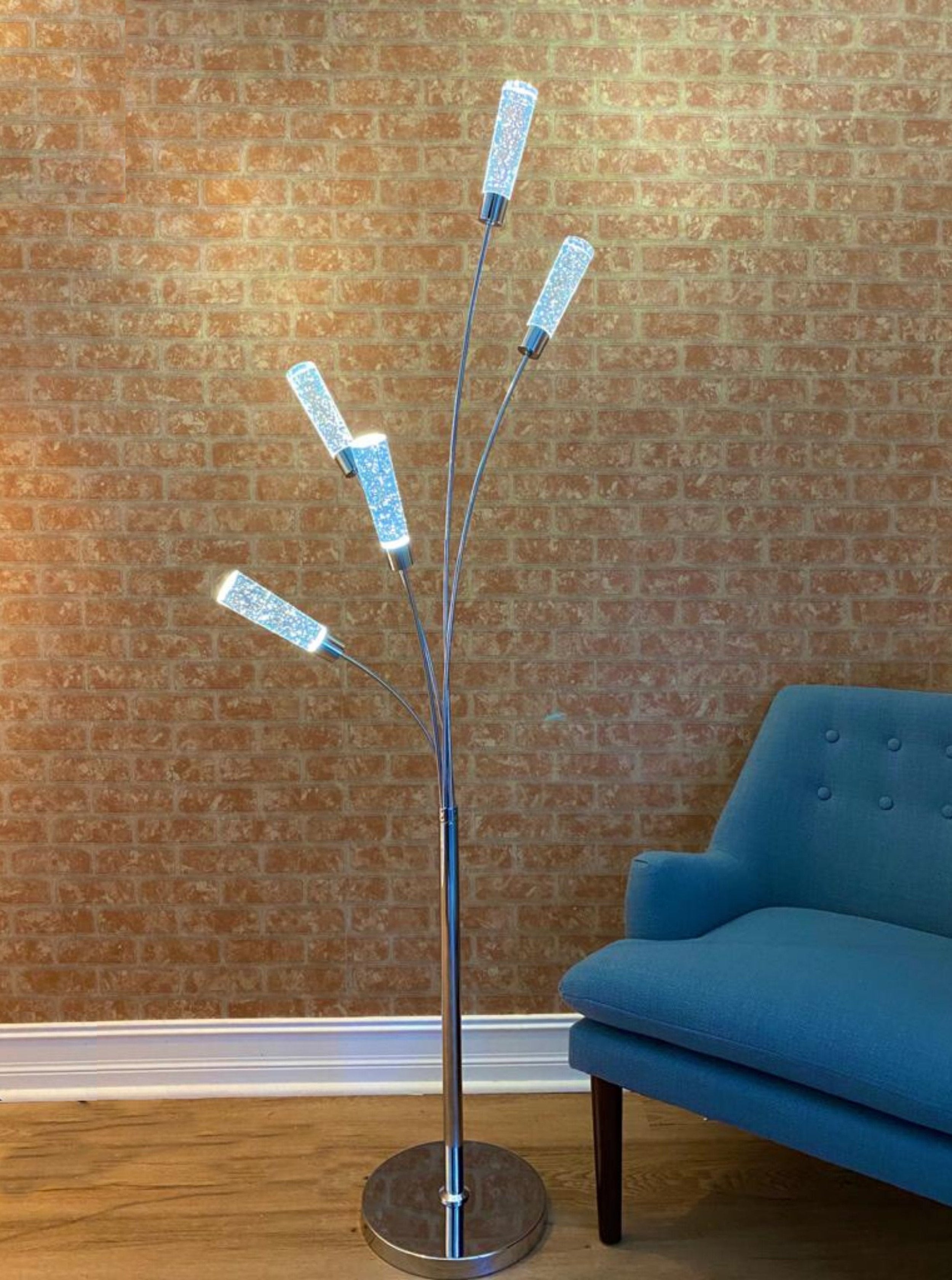 5 Crystal Cylinders Floor Lamp