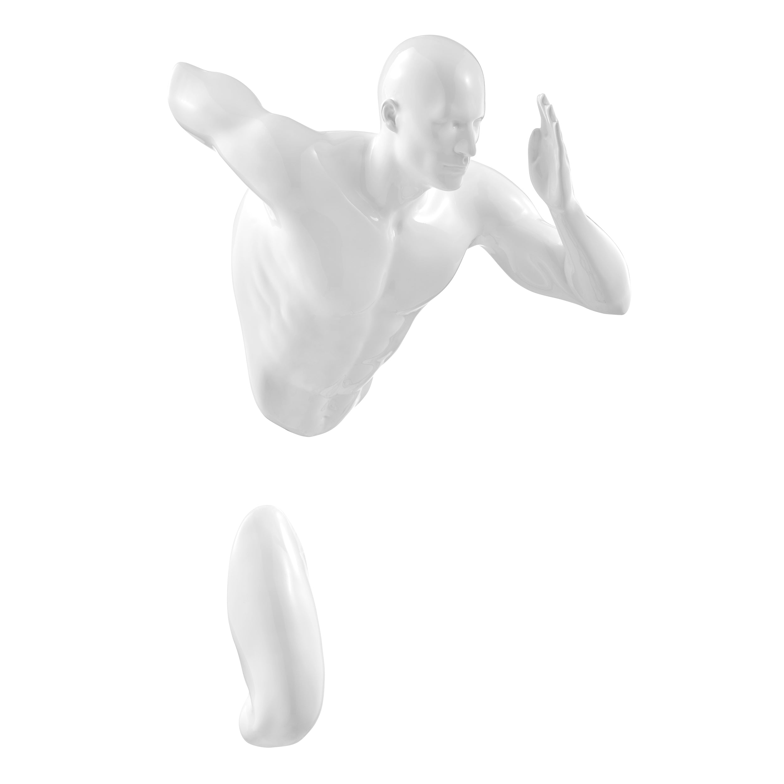 White Wall Runner 20" Man Sculpture