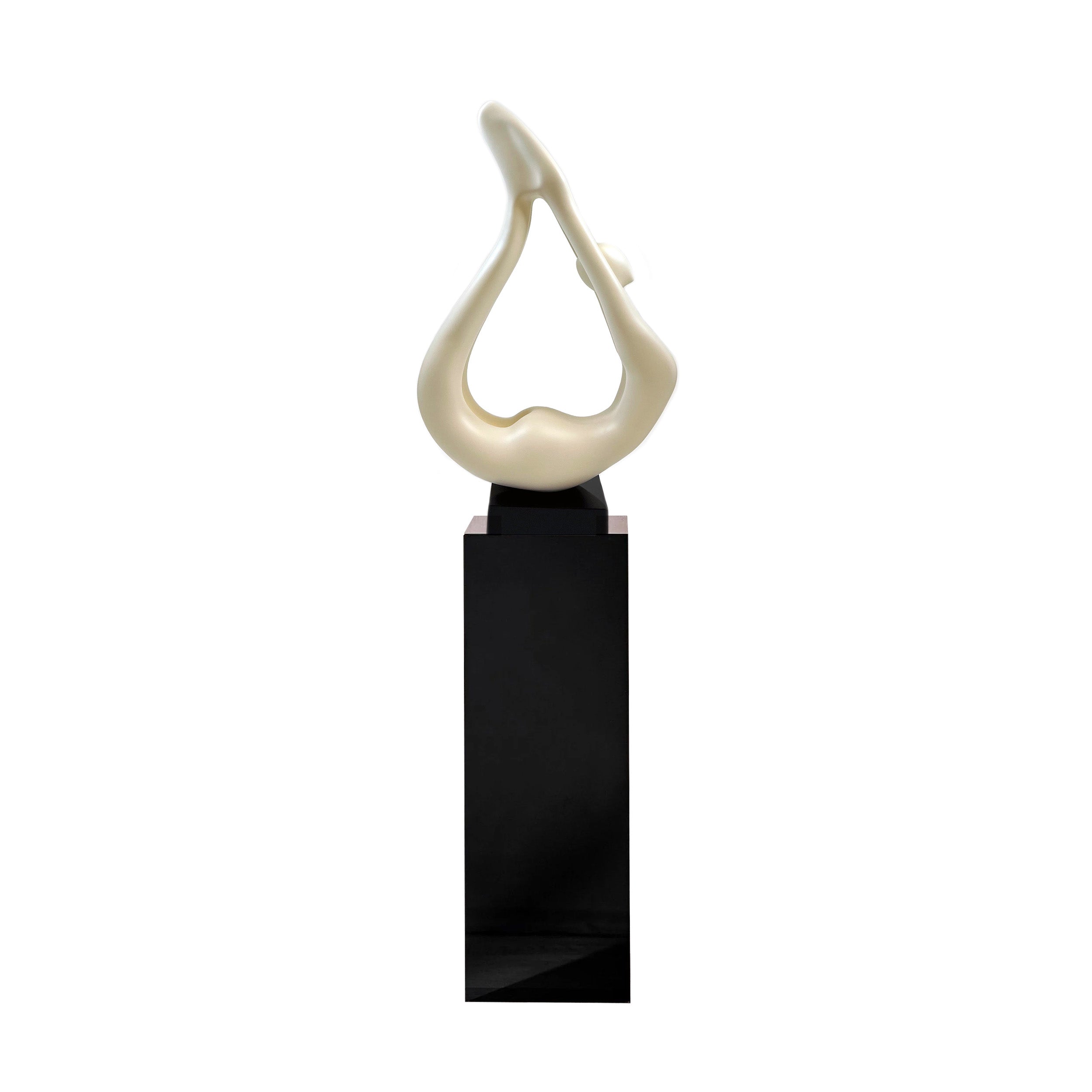 Yoga White Sculpture - Black Base