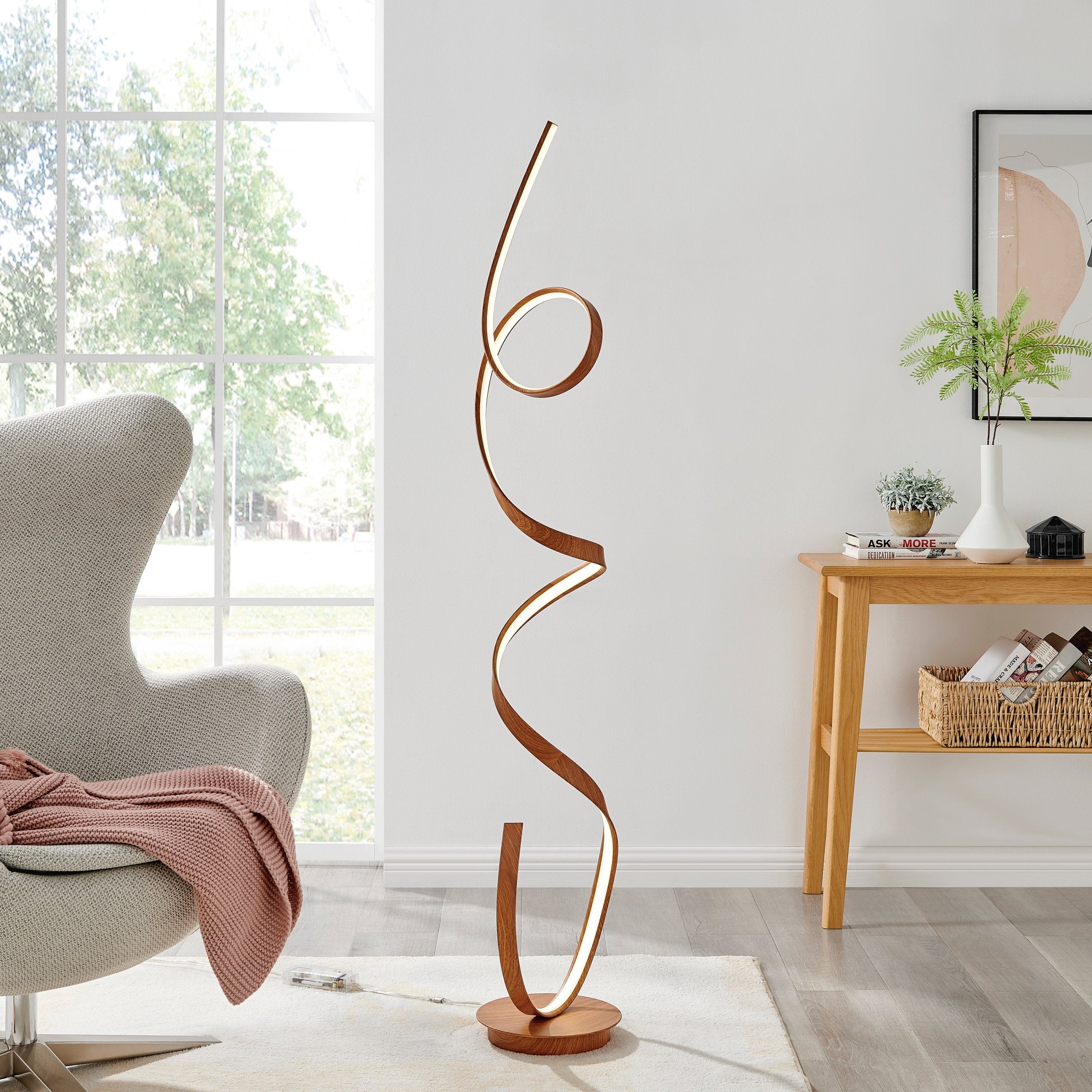 Amsterdam LED Wood 63-Inch Floor Lamp - Dimmable