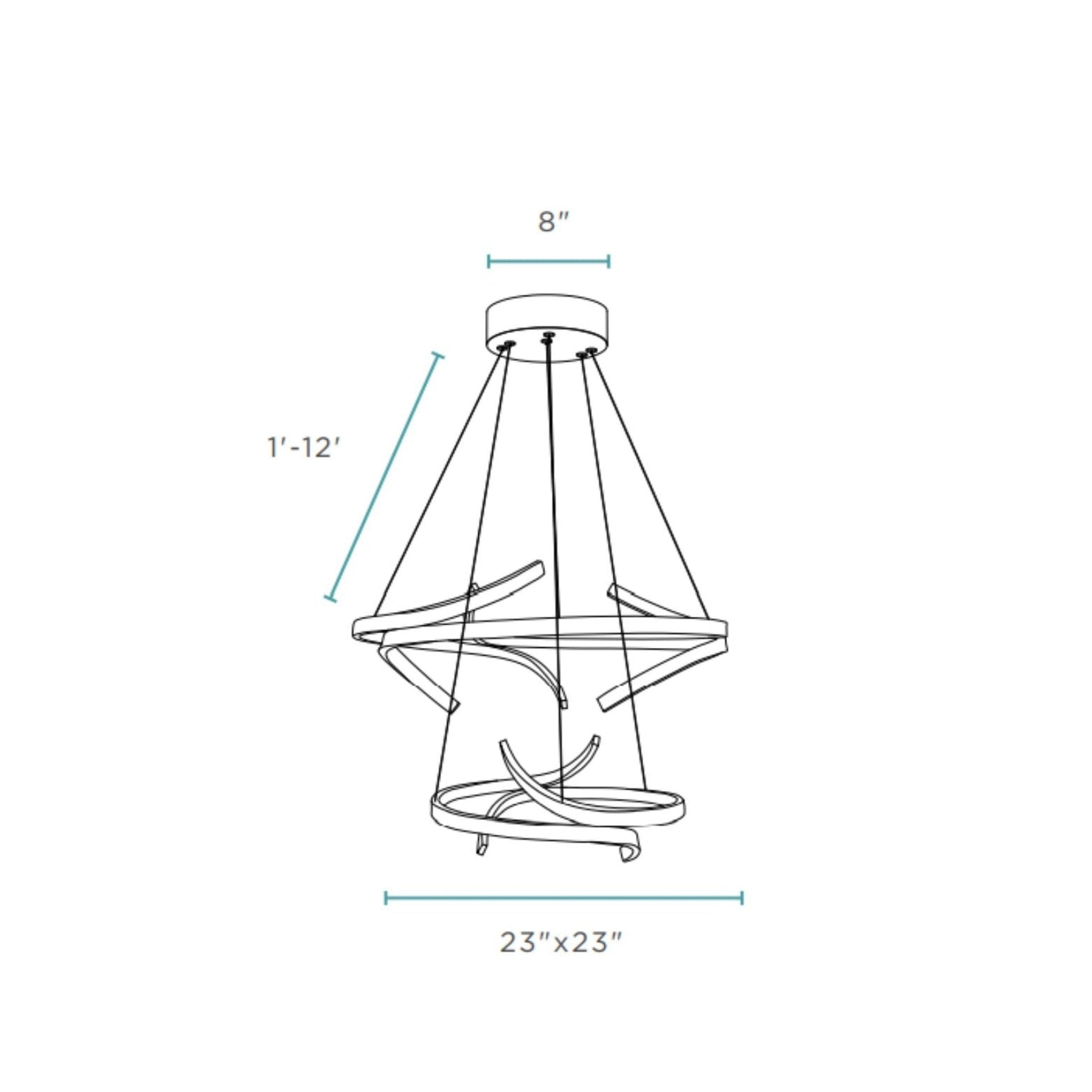 Beijing LED adjustable Round Chandelier // Chrome