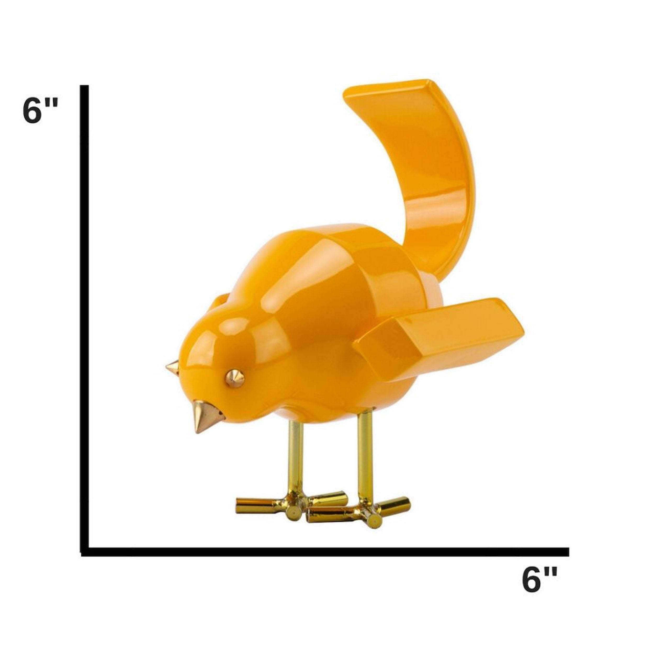 Bird Sculpture // Small Yellow