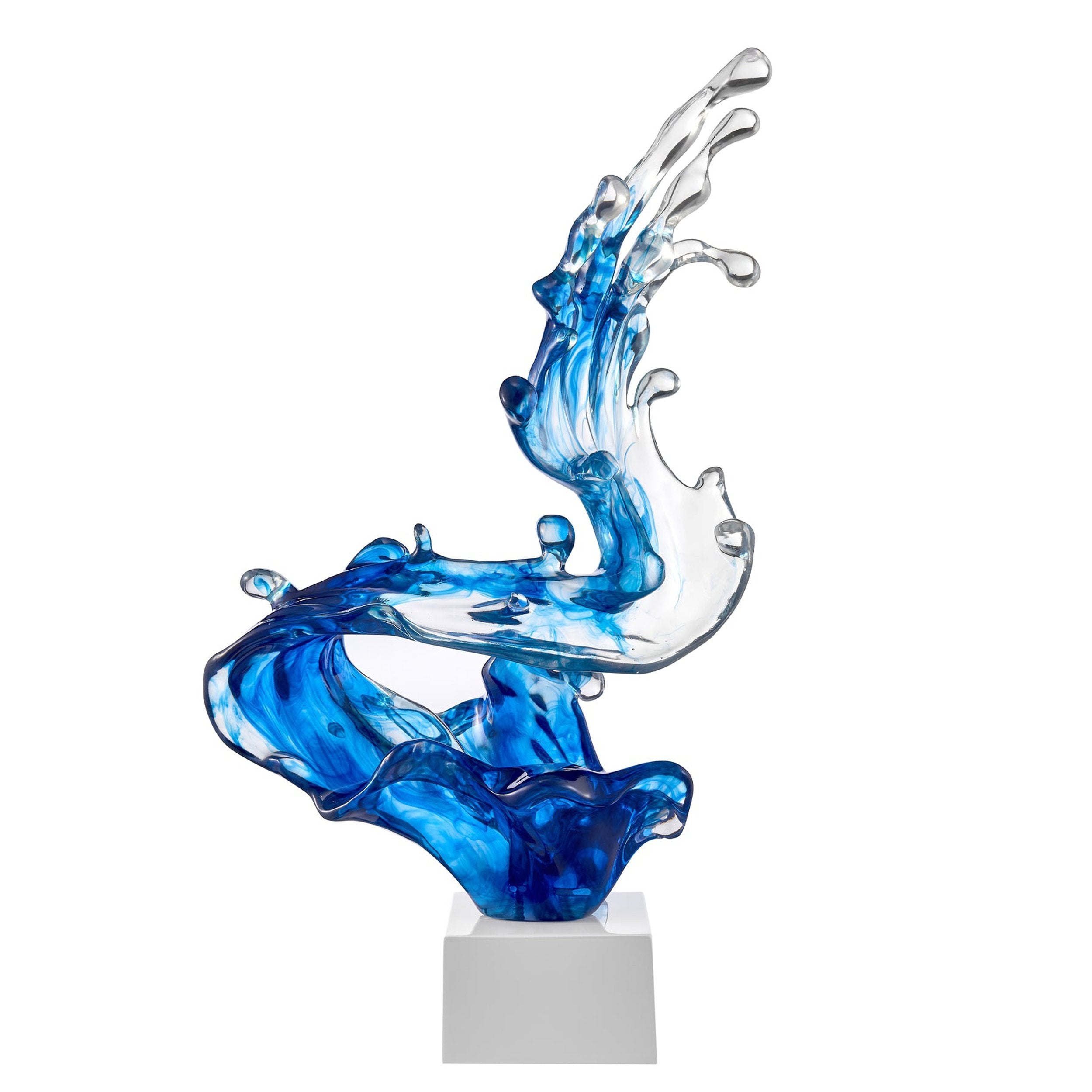 Breaker Wave Sculpture //  Ocean Blue, 21" Tall