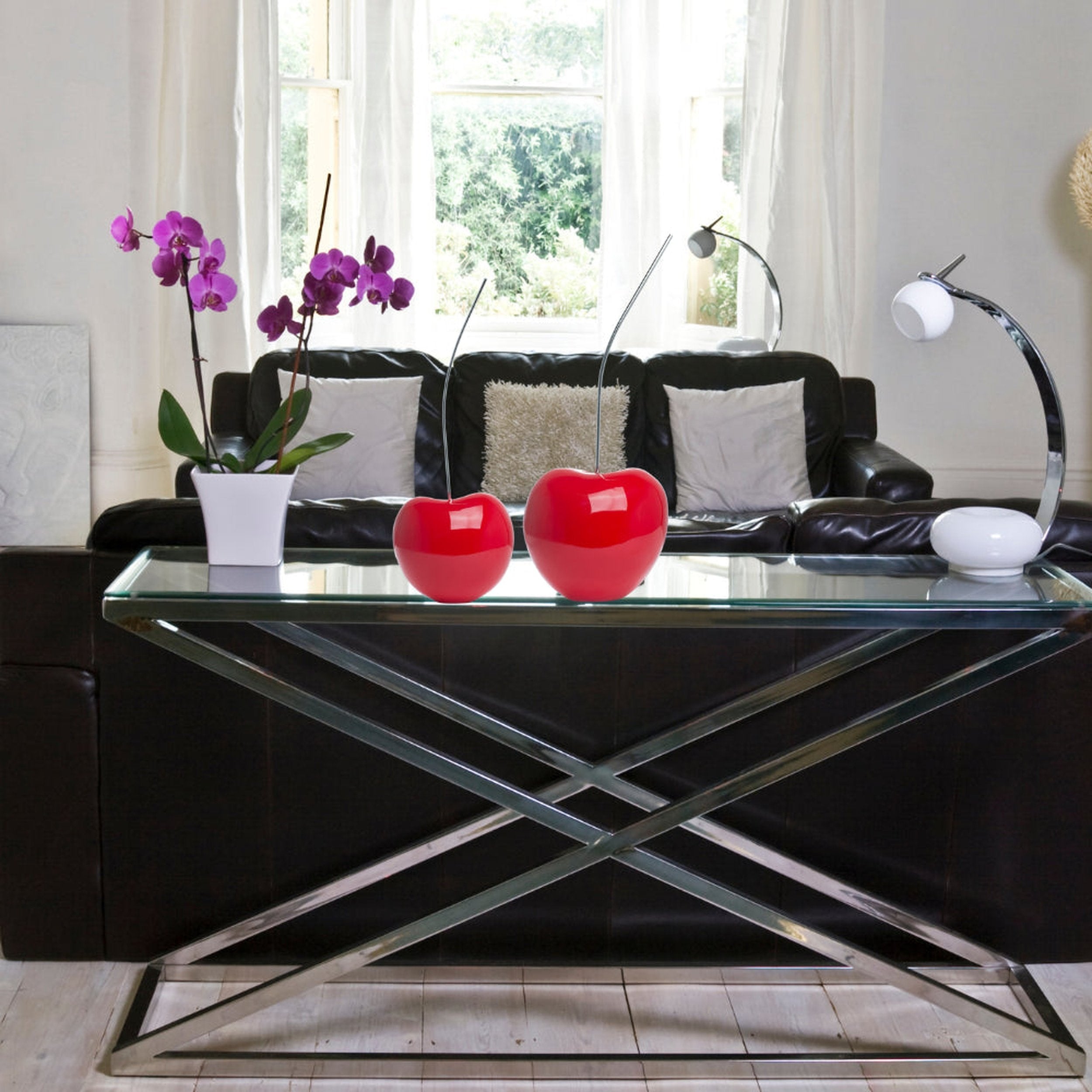 Cherry Decor // Set of two Medium & Small, Bright Red