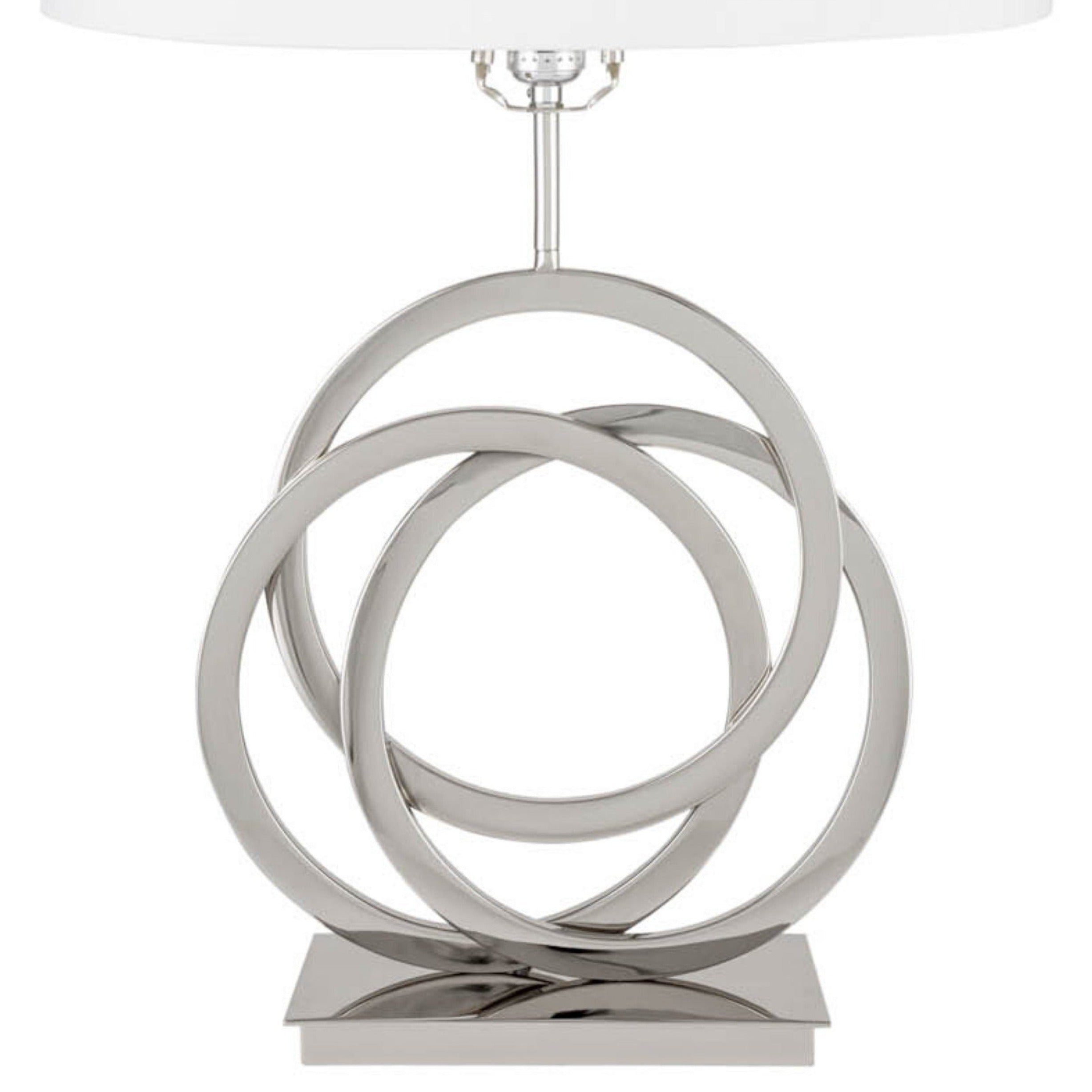 Chrome Circles Table Lamp // 1 Light // USB Charger