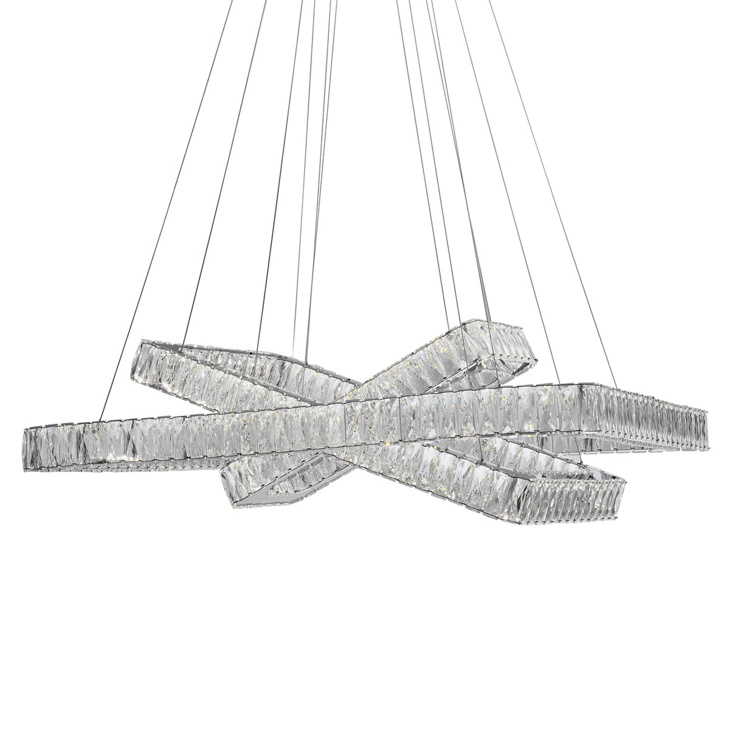 Crystal Elegance LED Chandelier //  3 Rectangles