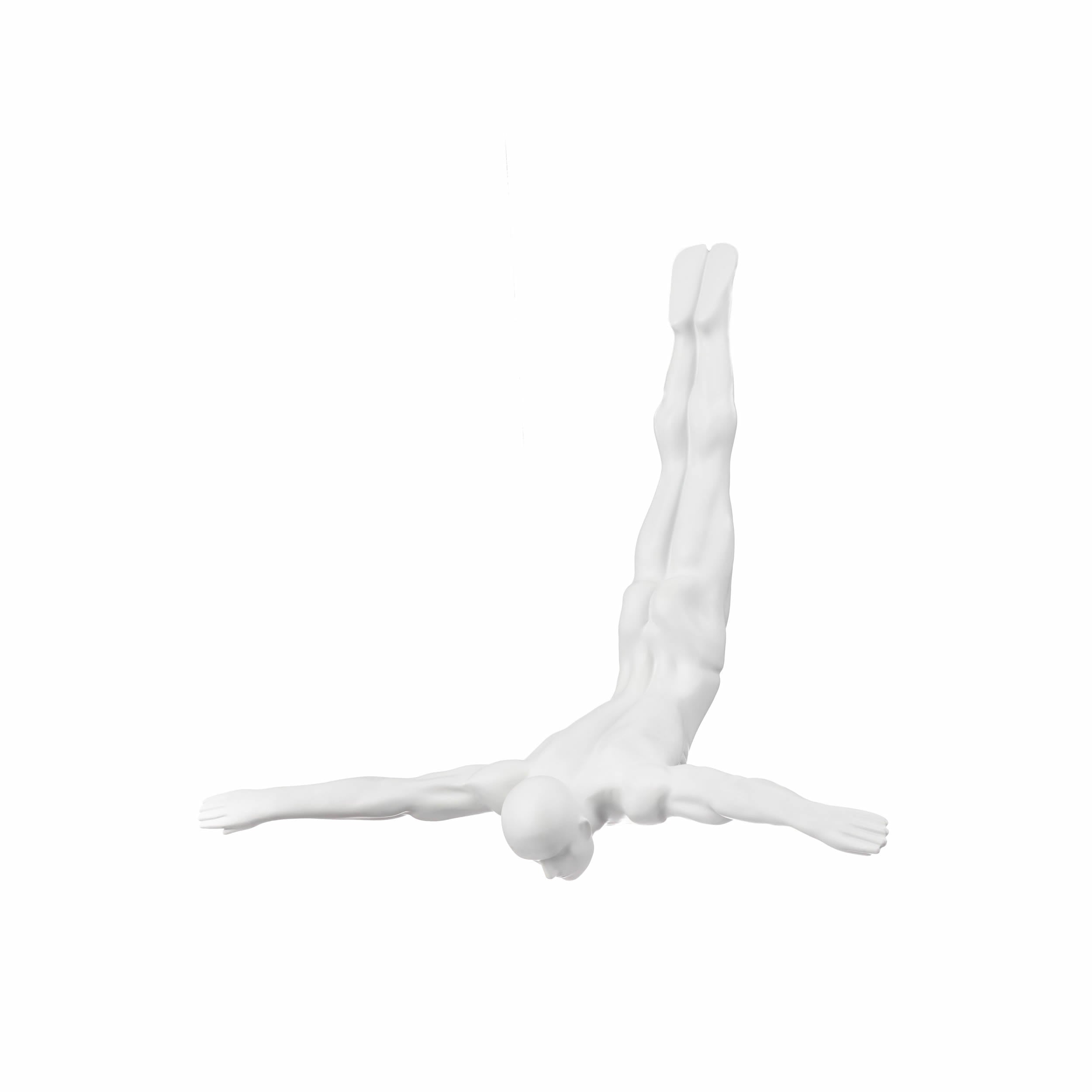 Diver Wall Decor Sculpture // 22" Matte White