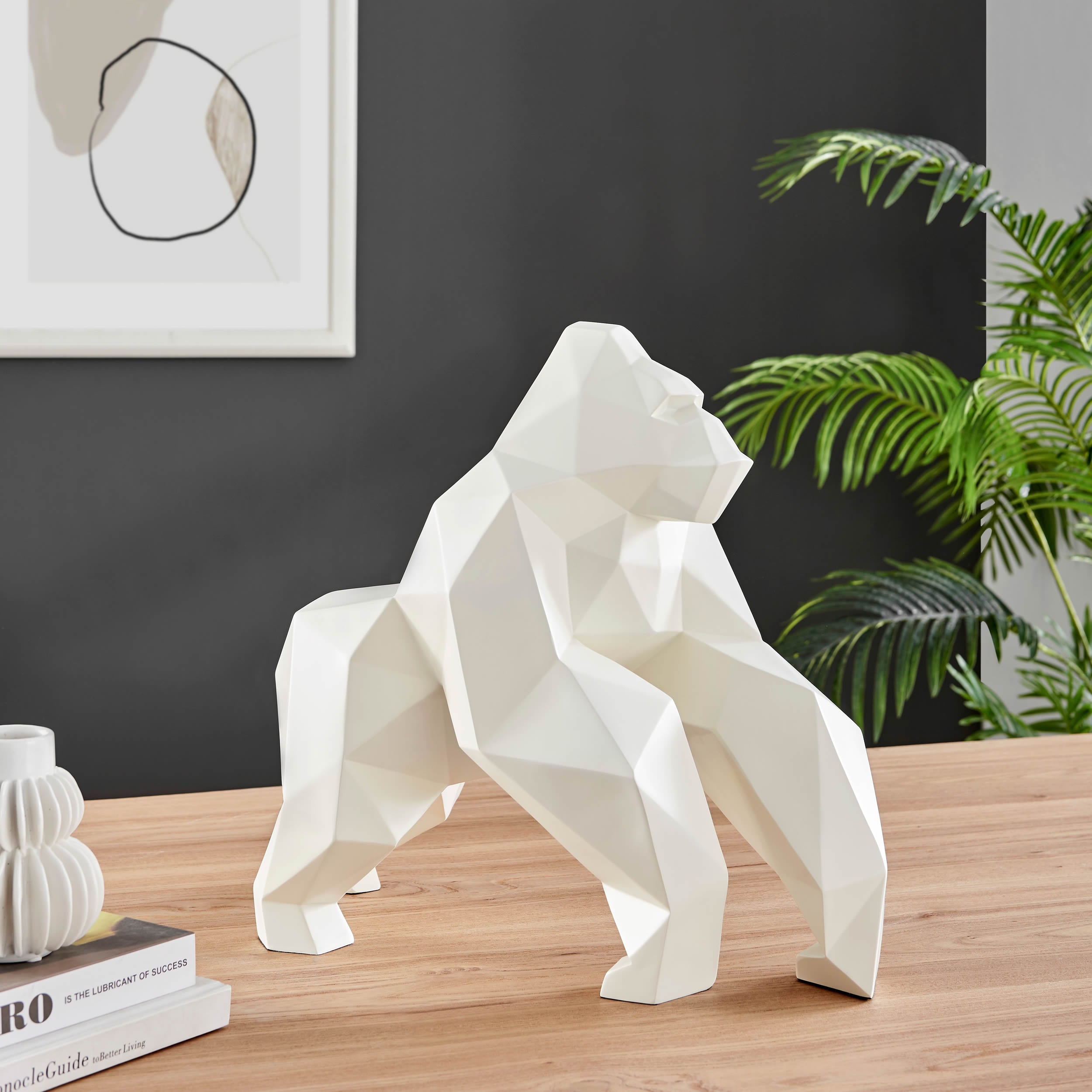 Geometric Ape Sculpture // Matte White