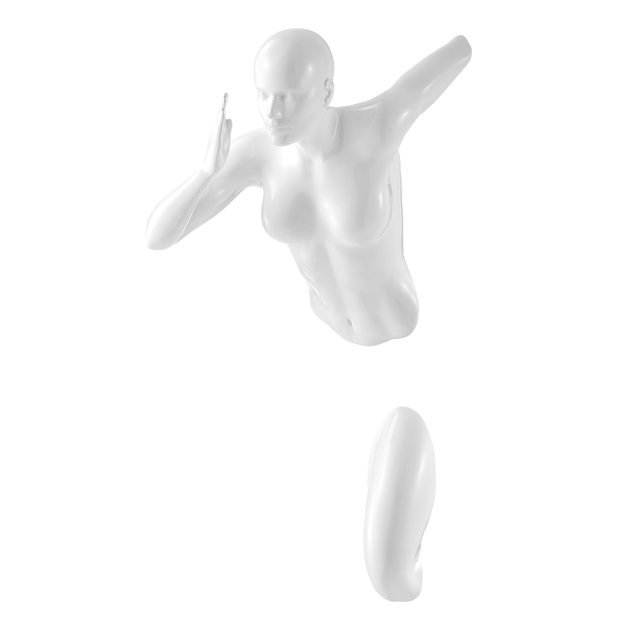 White Wall Runner 13" Woman Sculpture