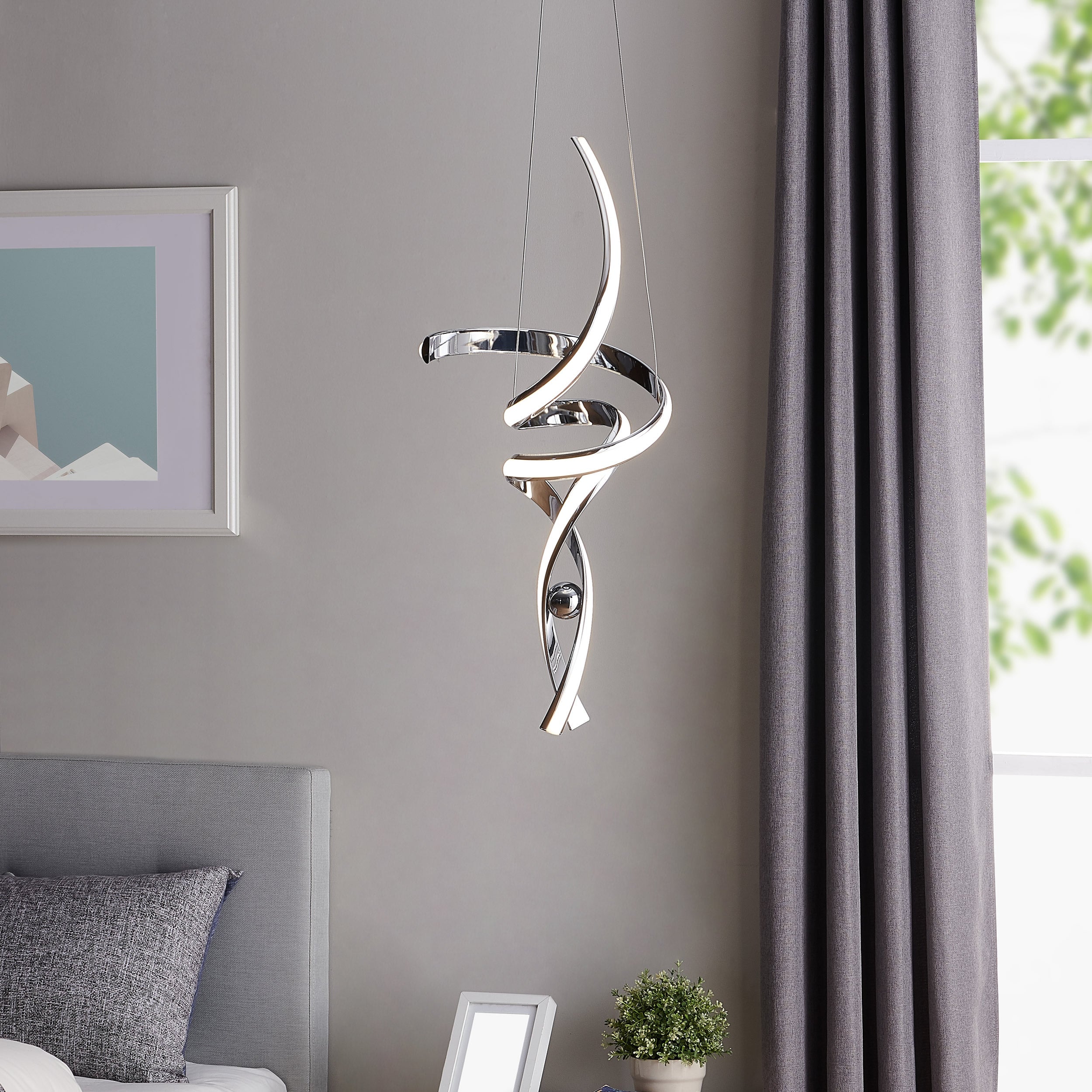 Hamburg Integrated LED Pendant - Chrome - Dimmable