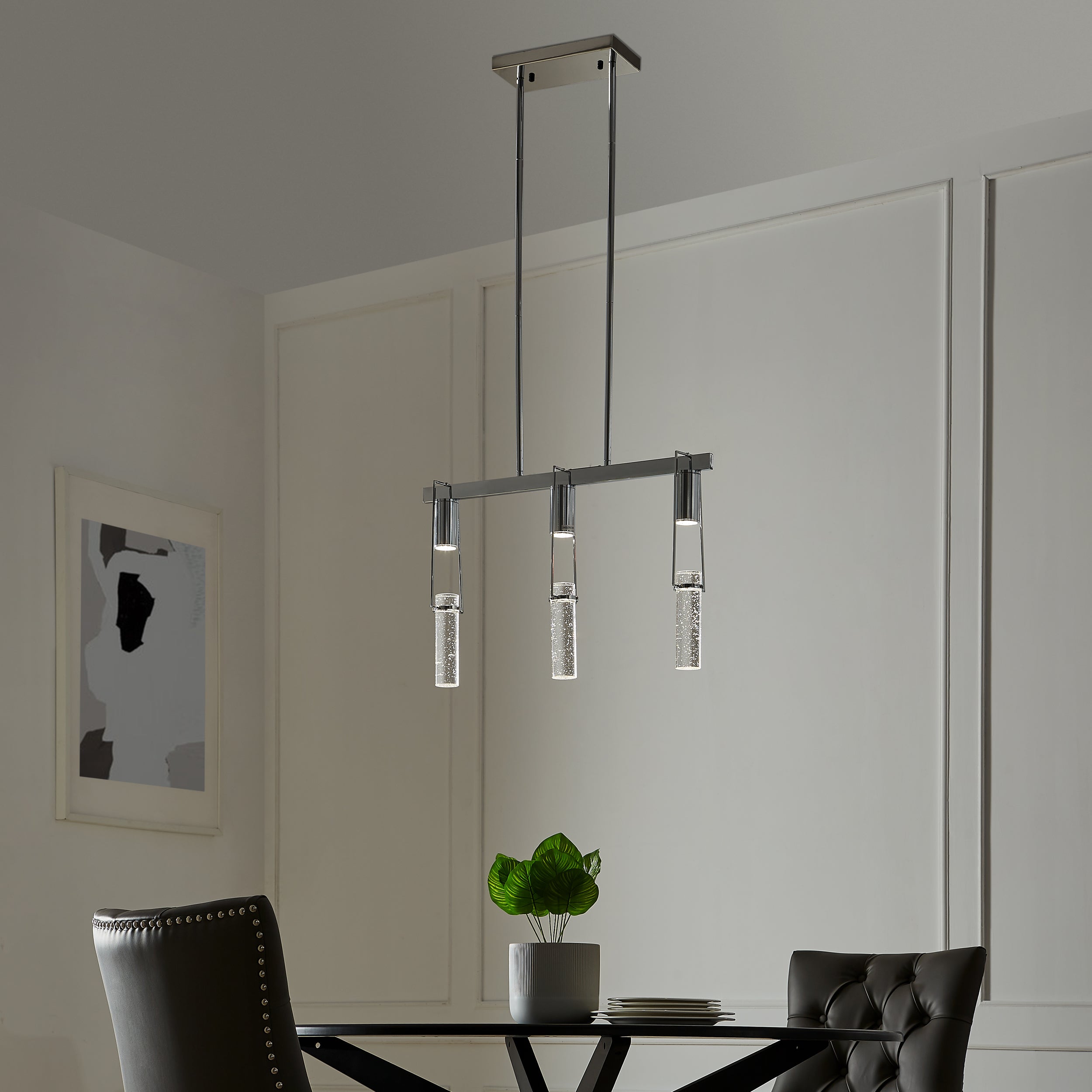 Harmony 3 Light Chandelier // Chrome