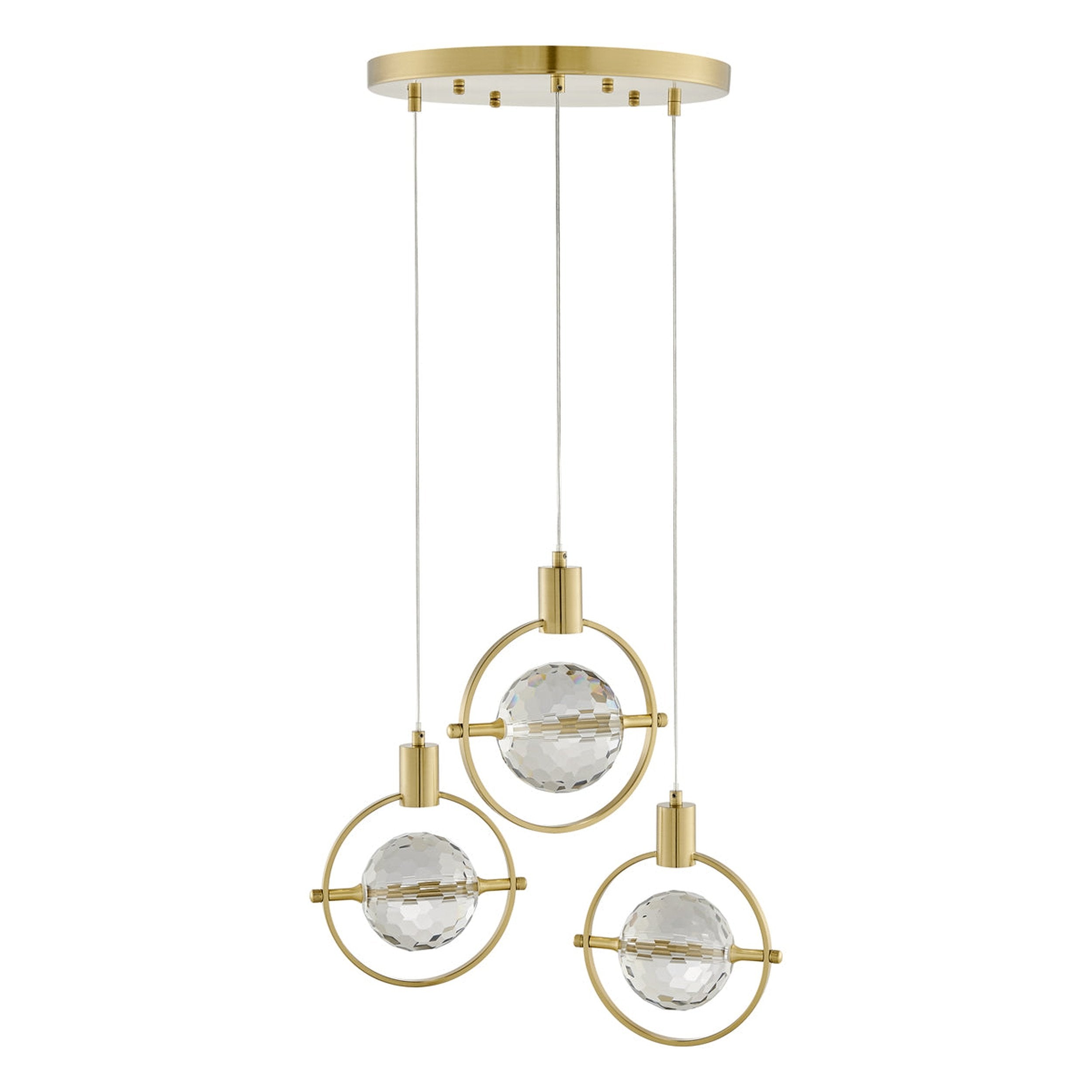 Hollywood Circle 3 Light Pendant // Gold