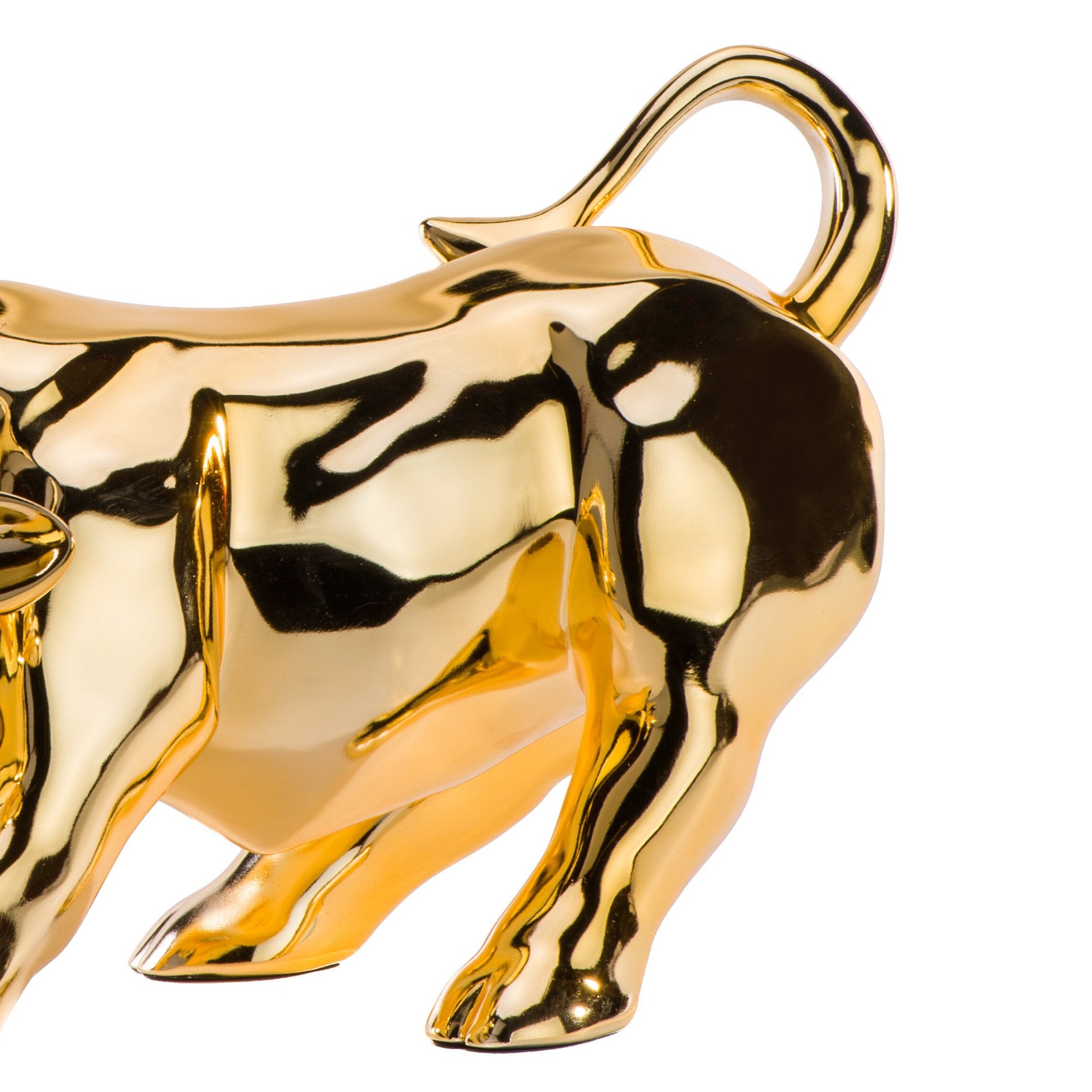 Hydro Resin Bull Sculpture // Gold