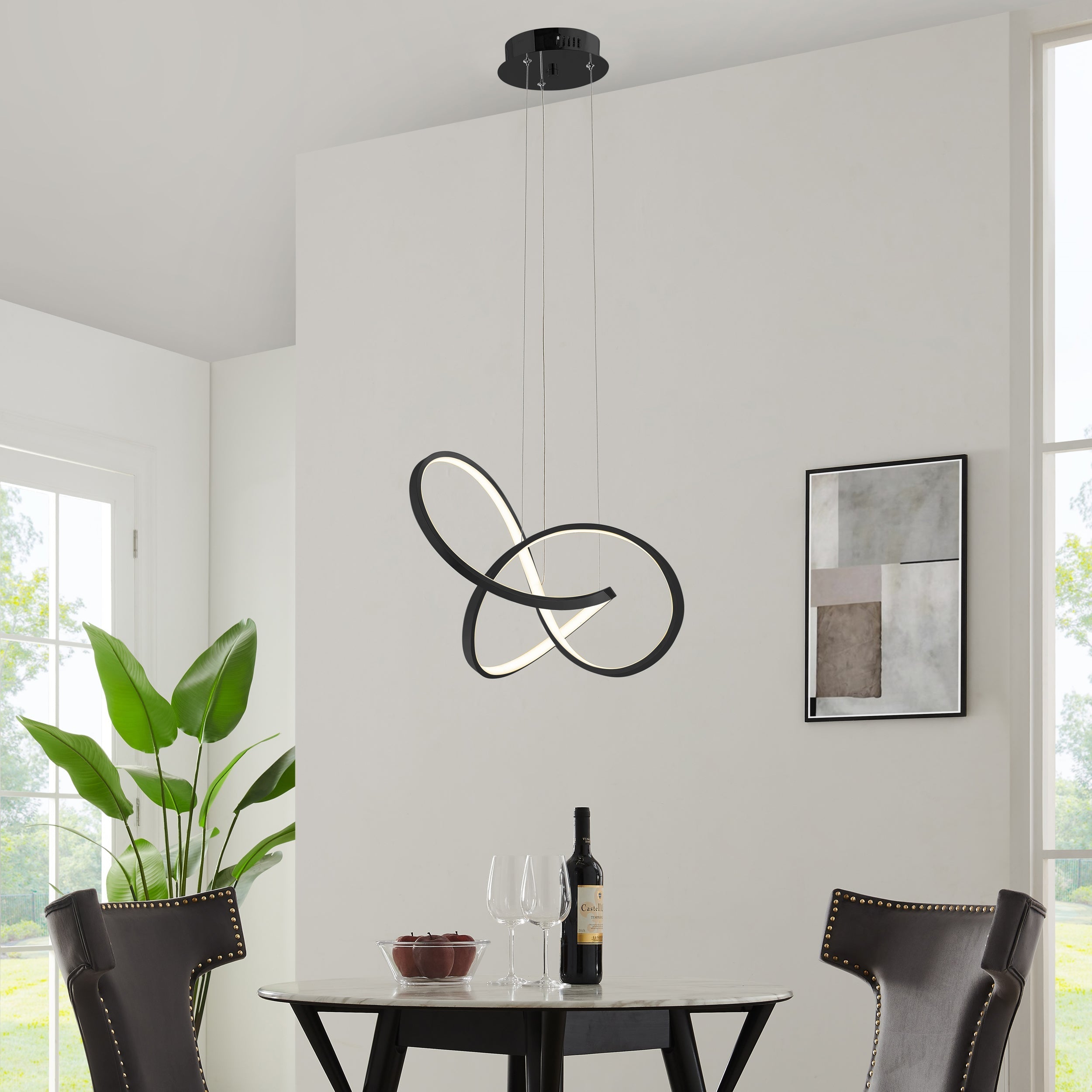 Knotted LED Dimmable Chandelier // Black