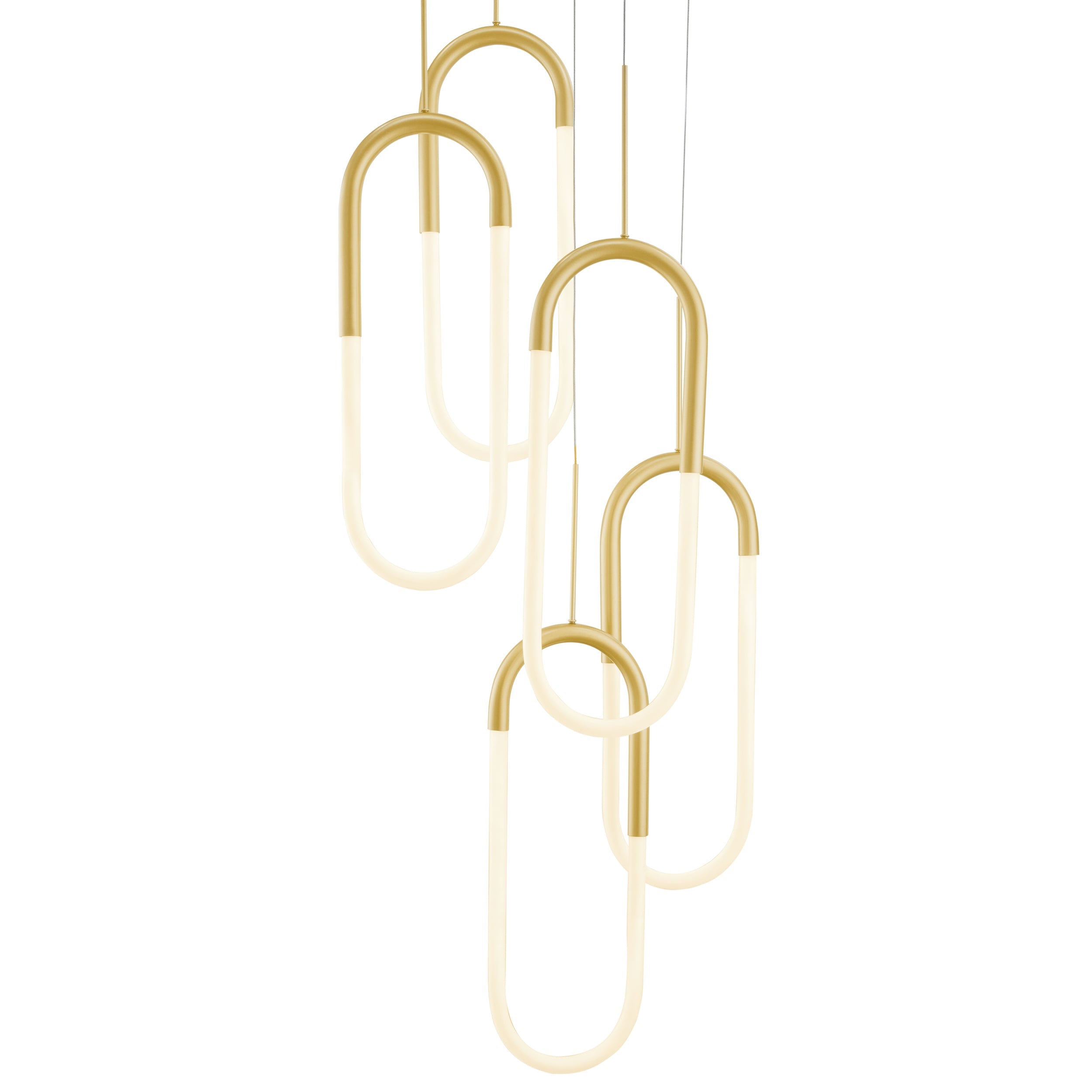 LED Five Clips Chandelier //  Sandy Gold