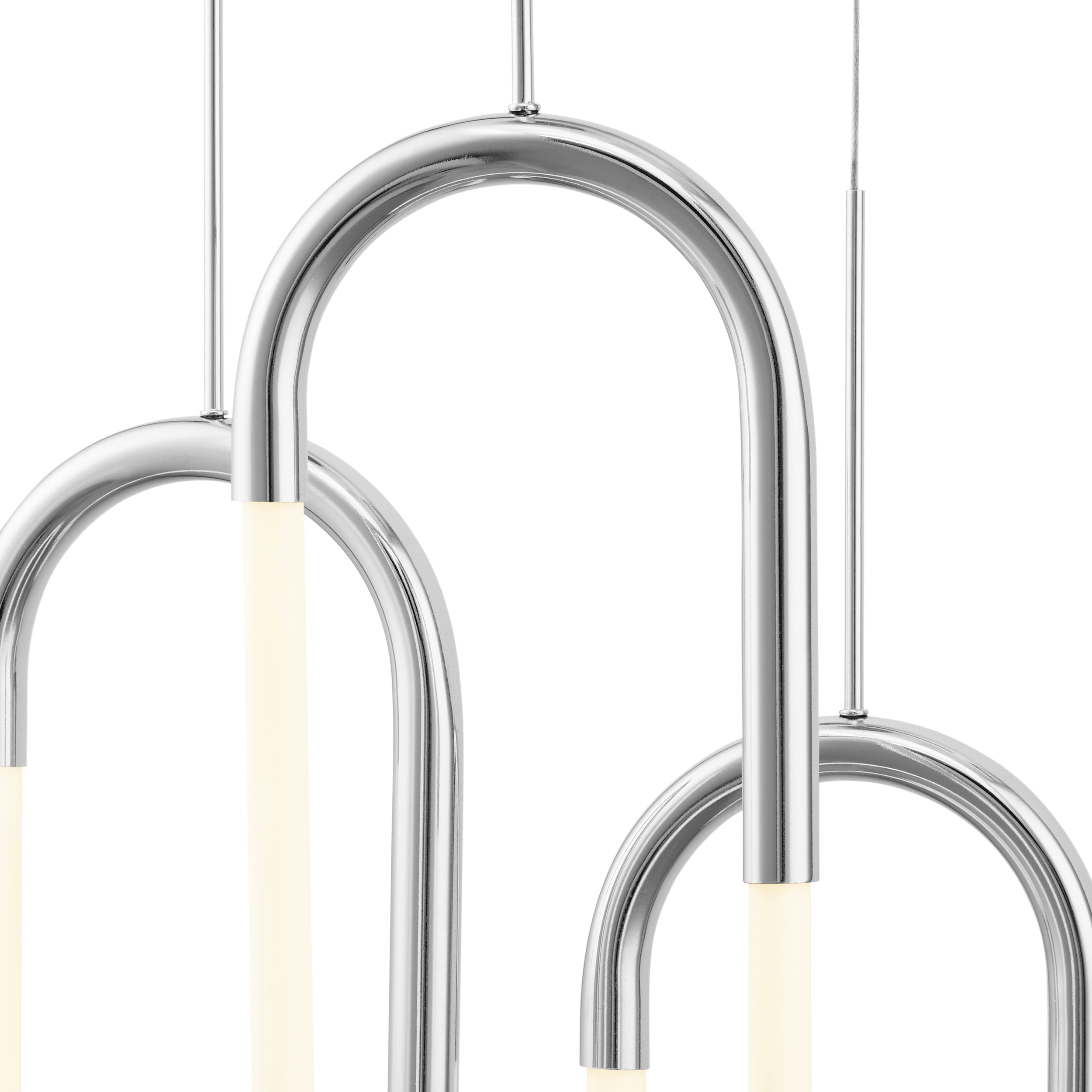 LED Three Clips Chandelier // Chrome