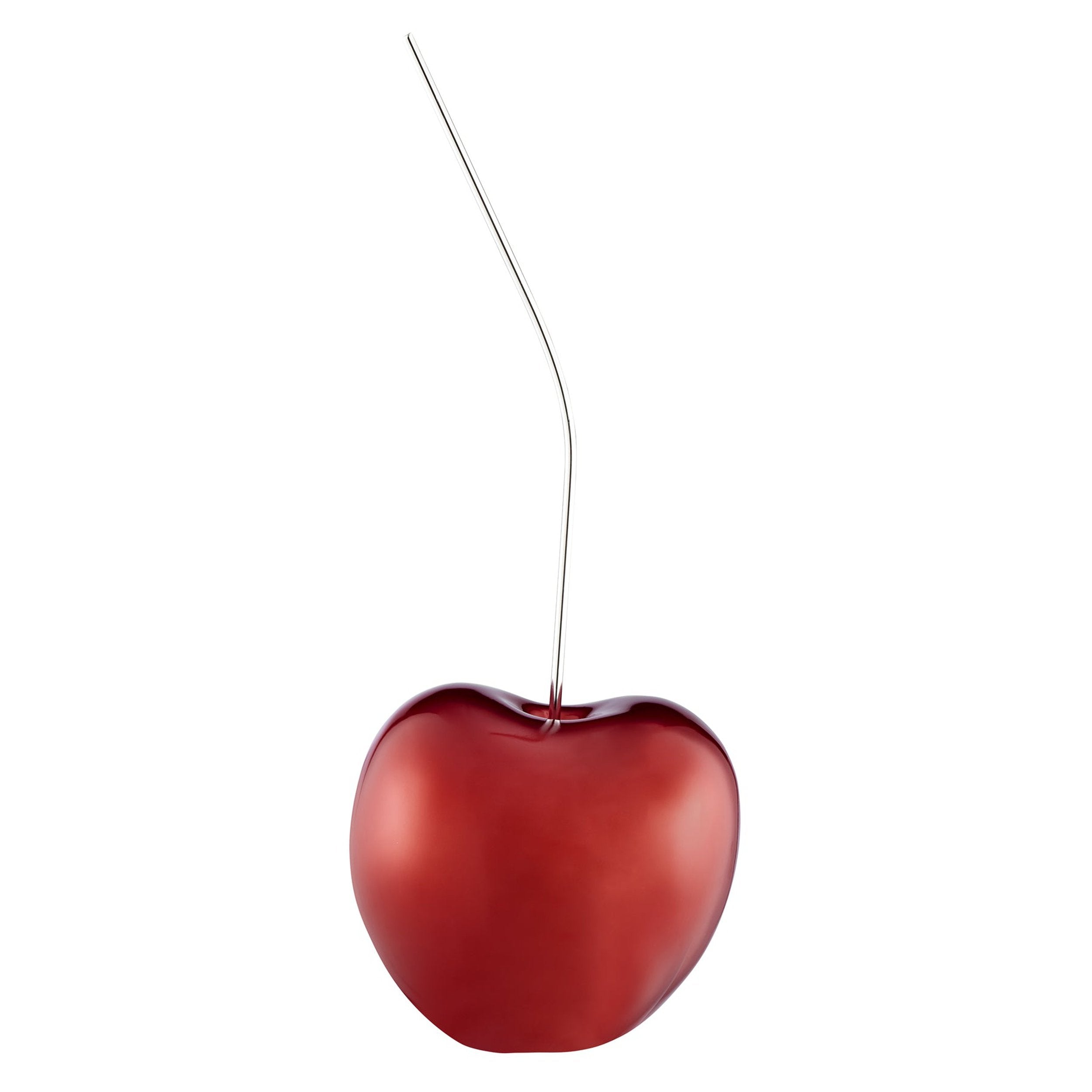 Large Metallic Red Cherry Sculpture 25" Tall