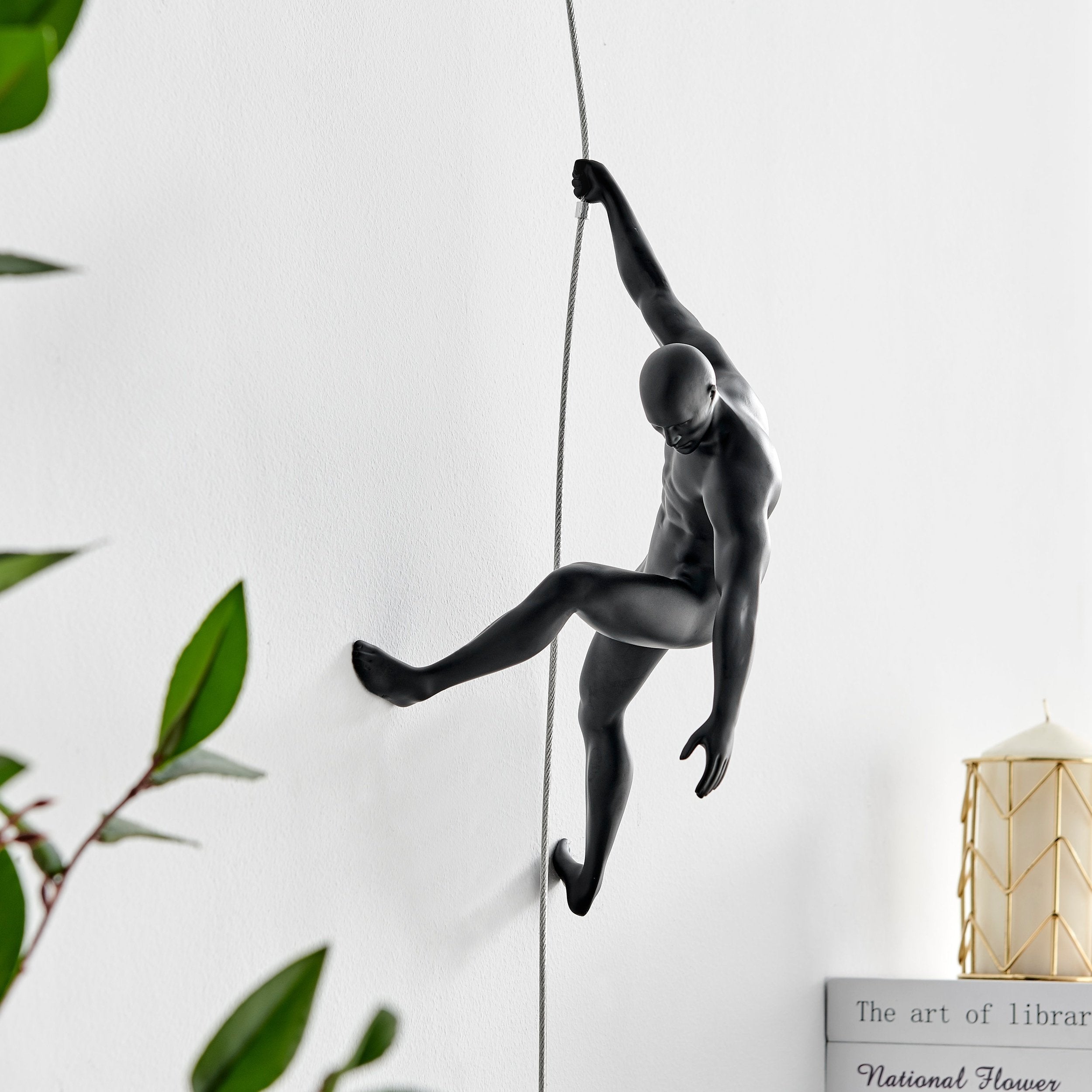 Matte Black & White Wall Sculpture Couple