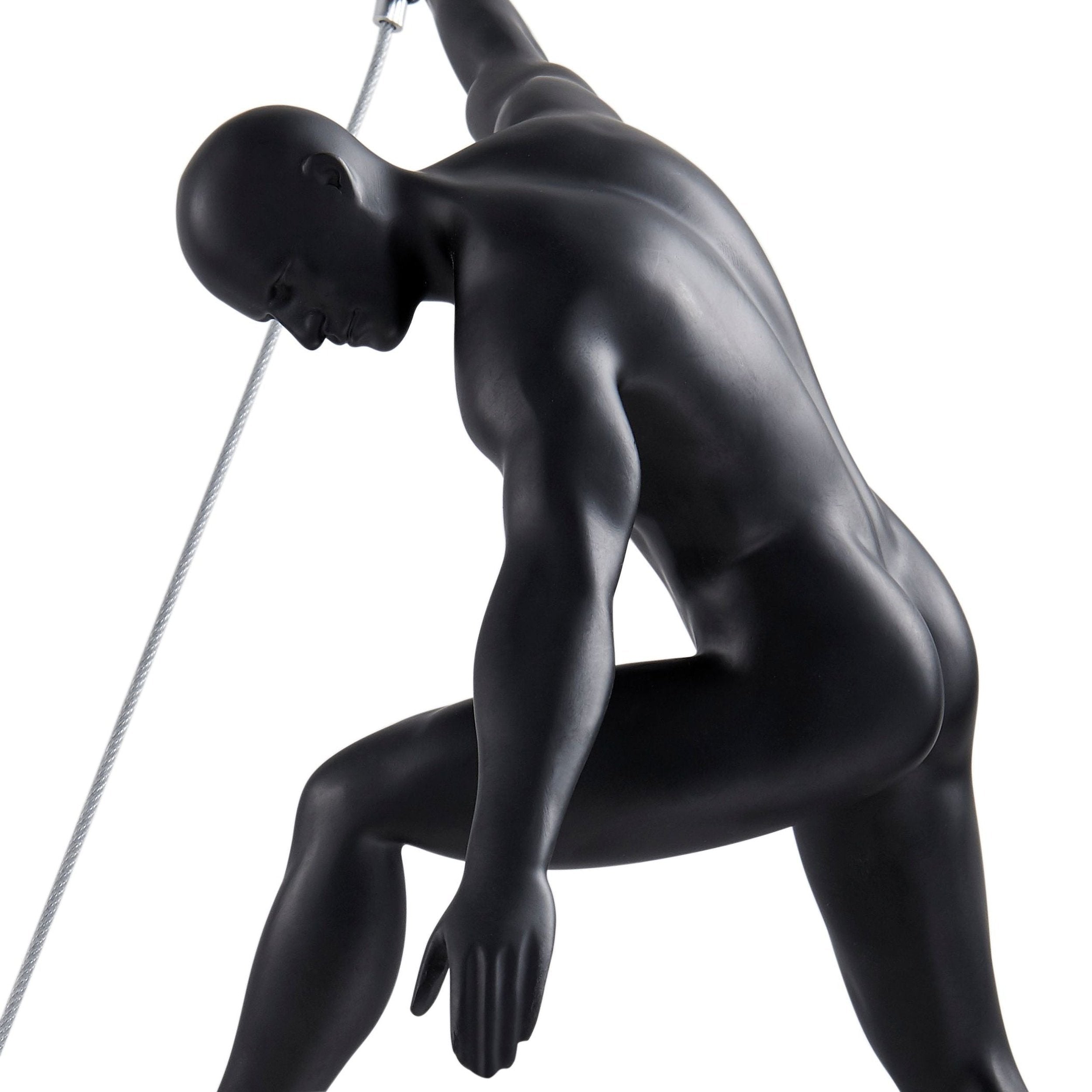 Climbing Couple Set of Two Wall Sculptures, Matte Black & Gold