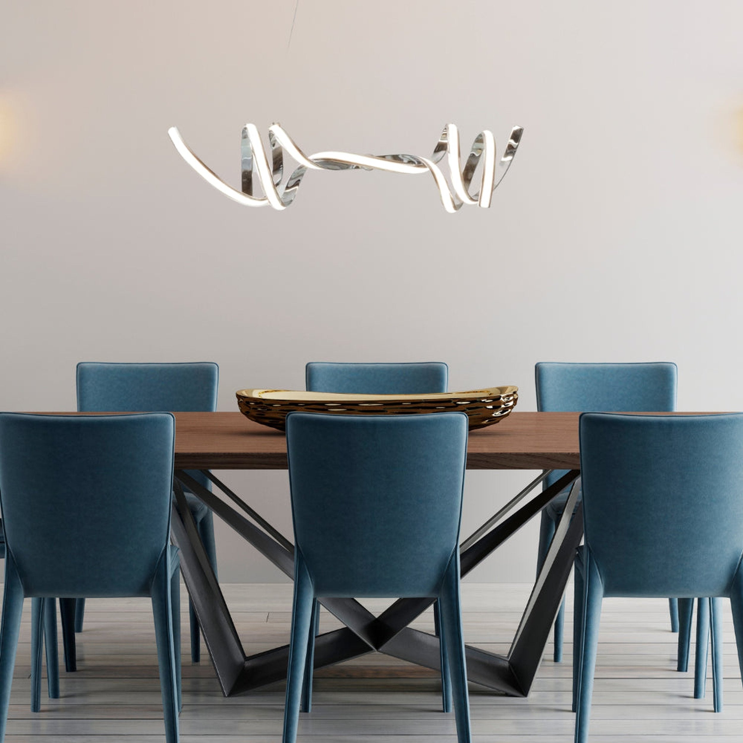 Munich LED Horizontal Chandelier // Chrome