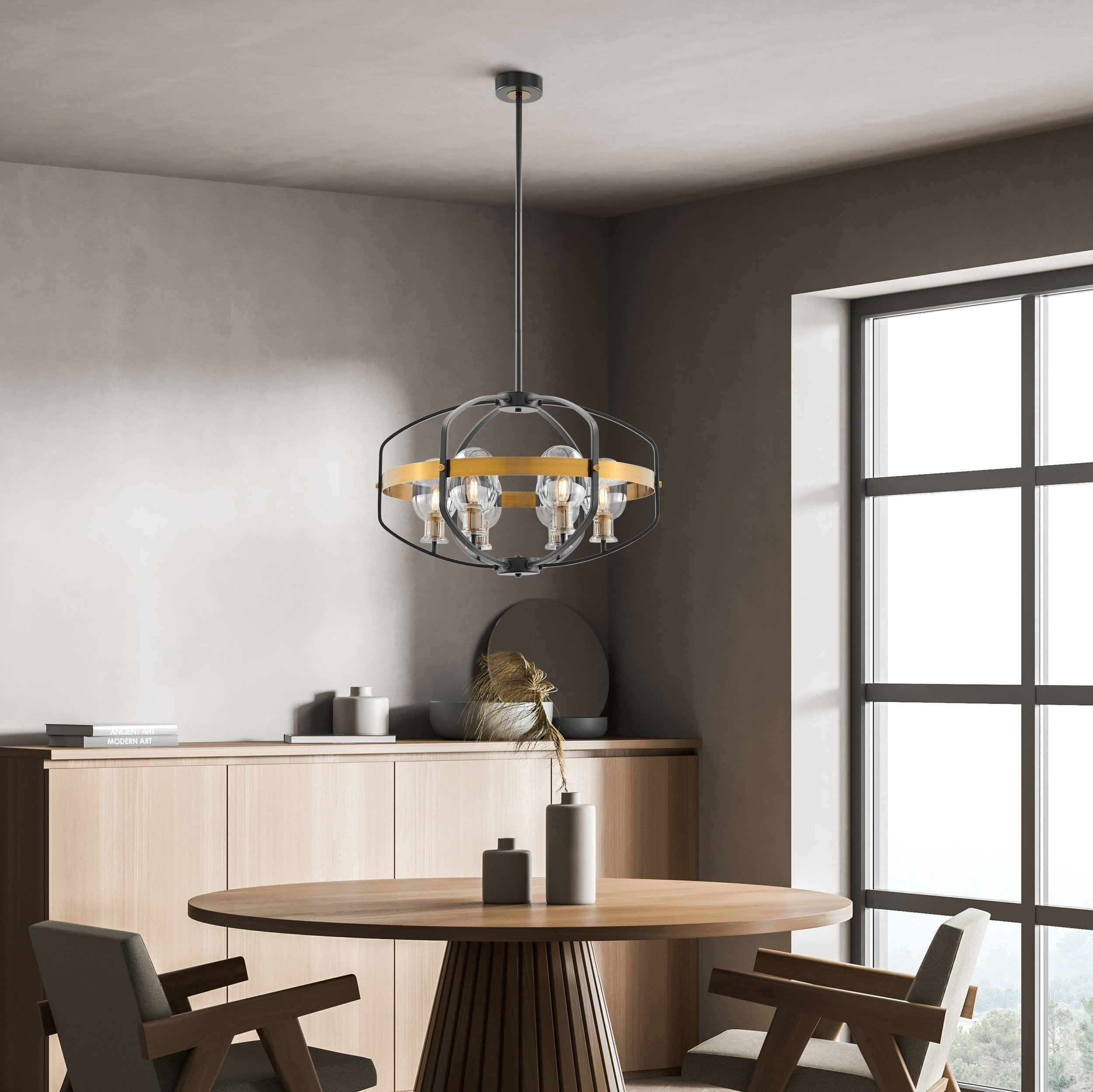 Opia Vintage Chandelier  Gold & Black // 8 Light