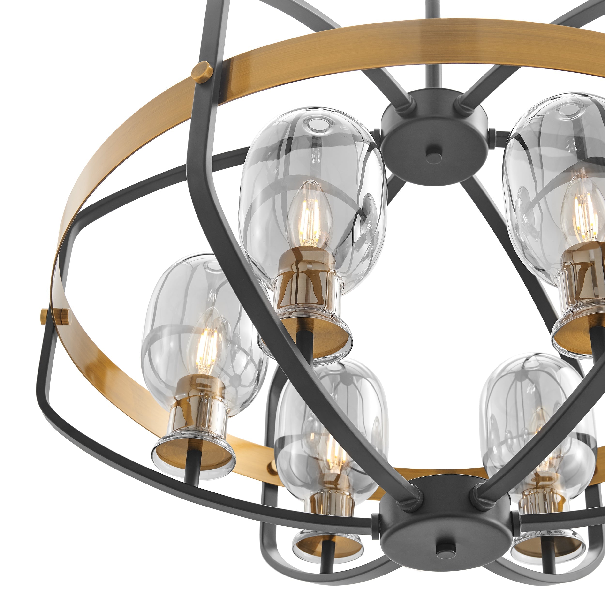 Opia Vintage Chandelier  Gold & Black // 8 Light