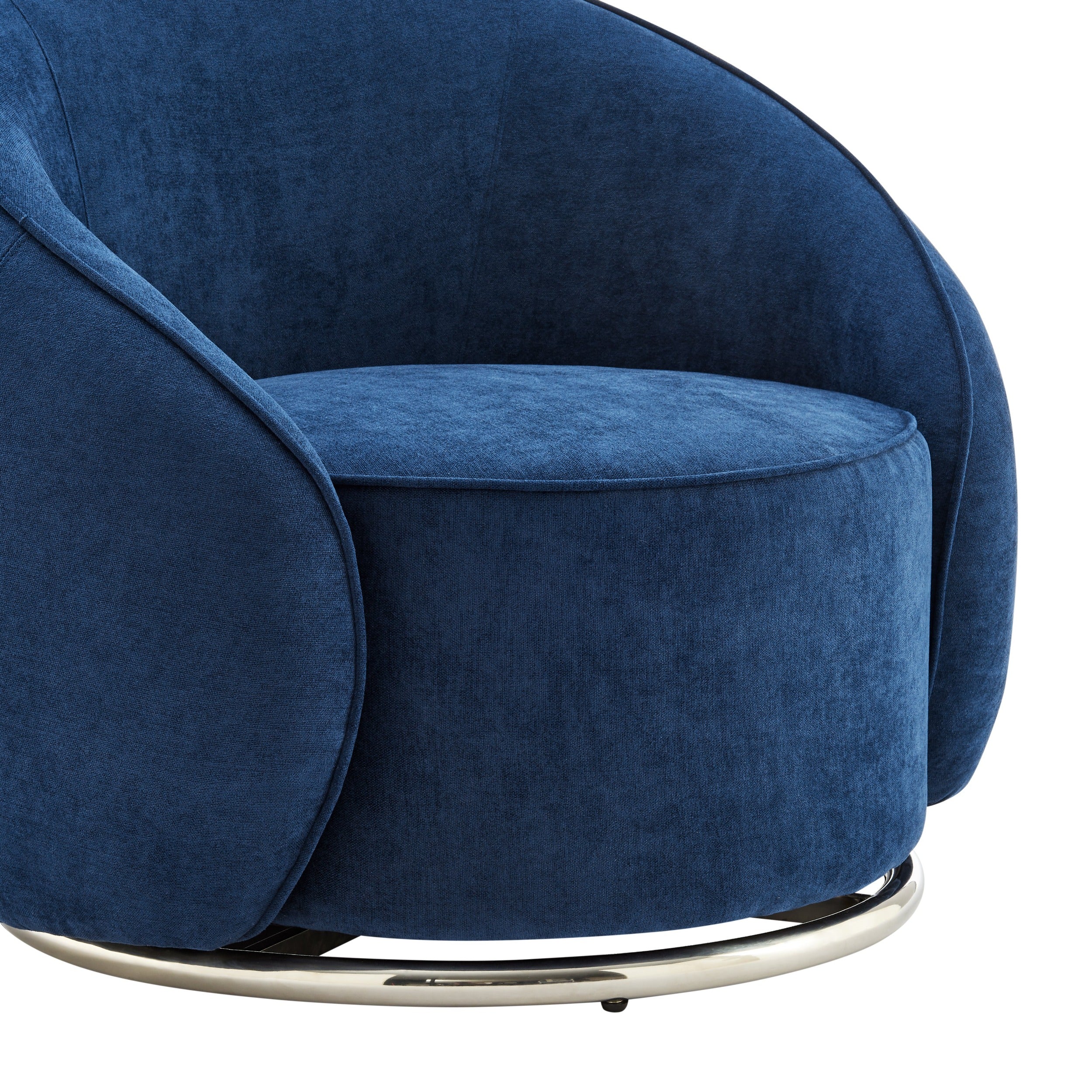 Sapphire Swing Luxury Swivel Accent Chair // Blue and Chrome