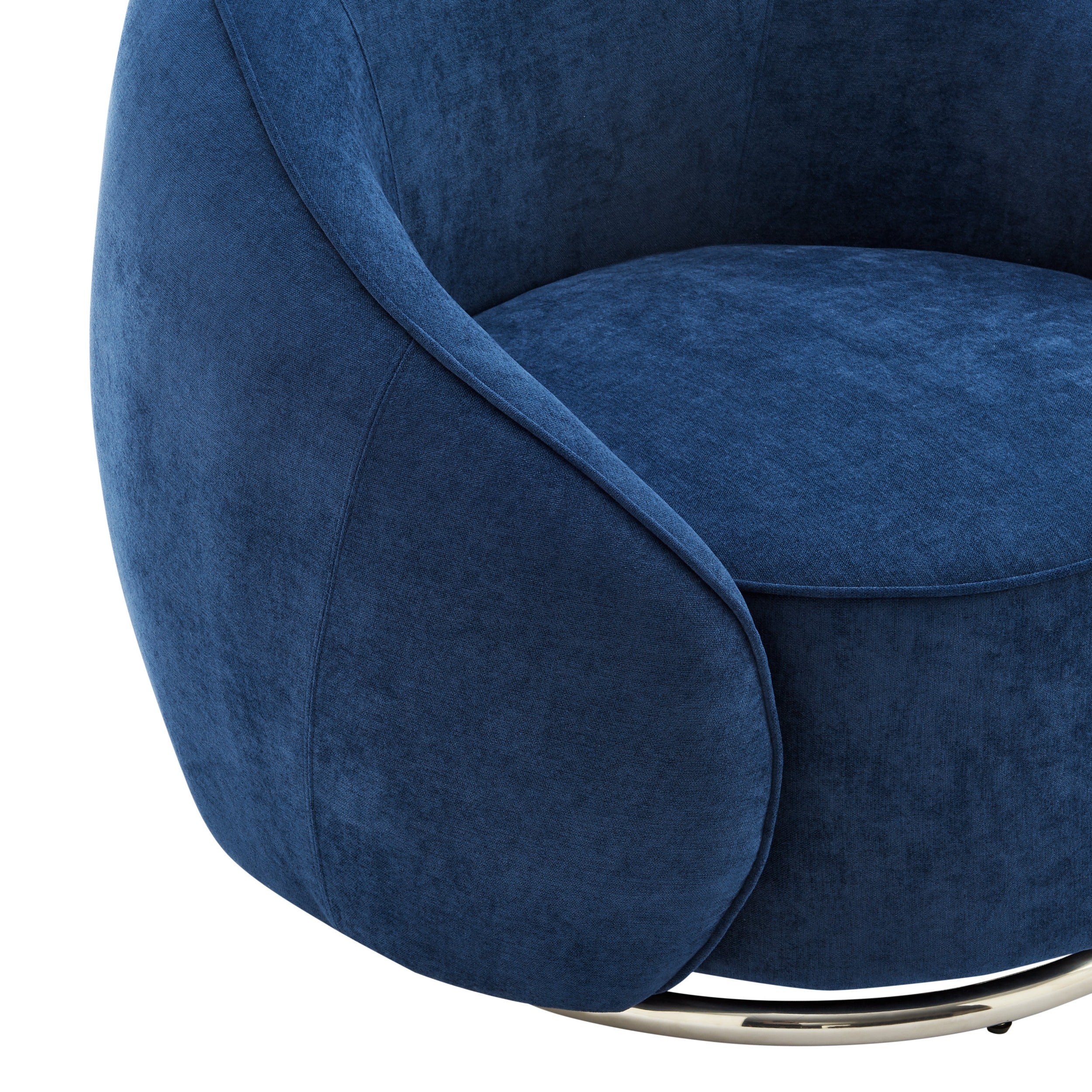 Sapphire Swing Luxury Swivel Accent Chair // Blue and Chrome