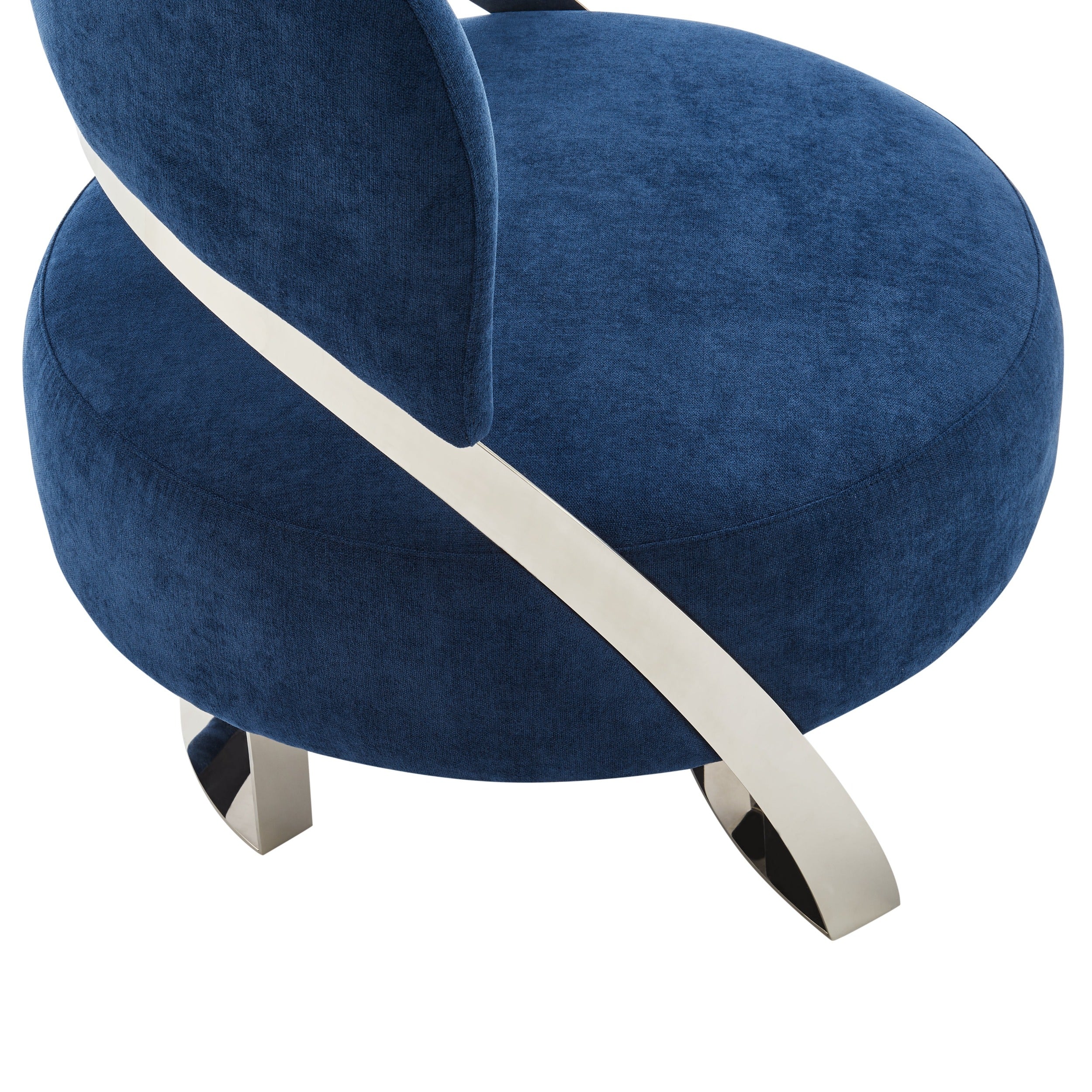 Aura Modern Accent Chair // Blue and Chrome