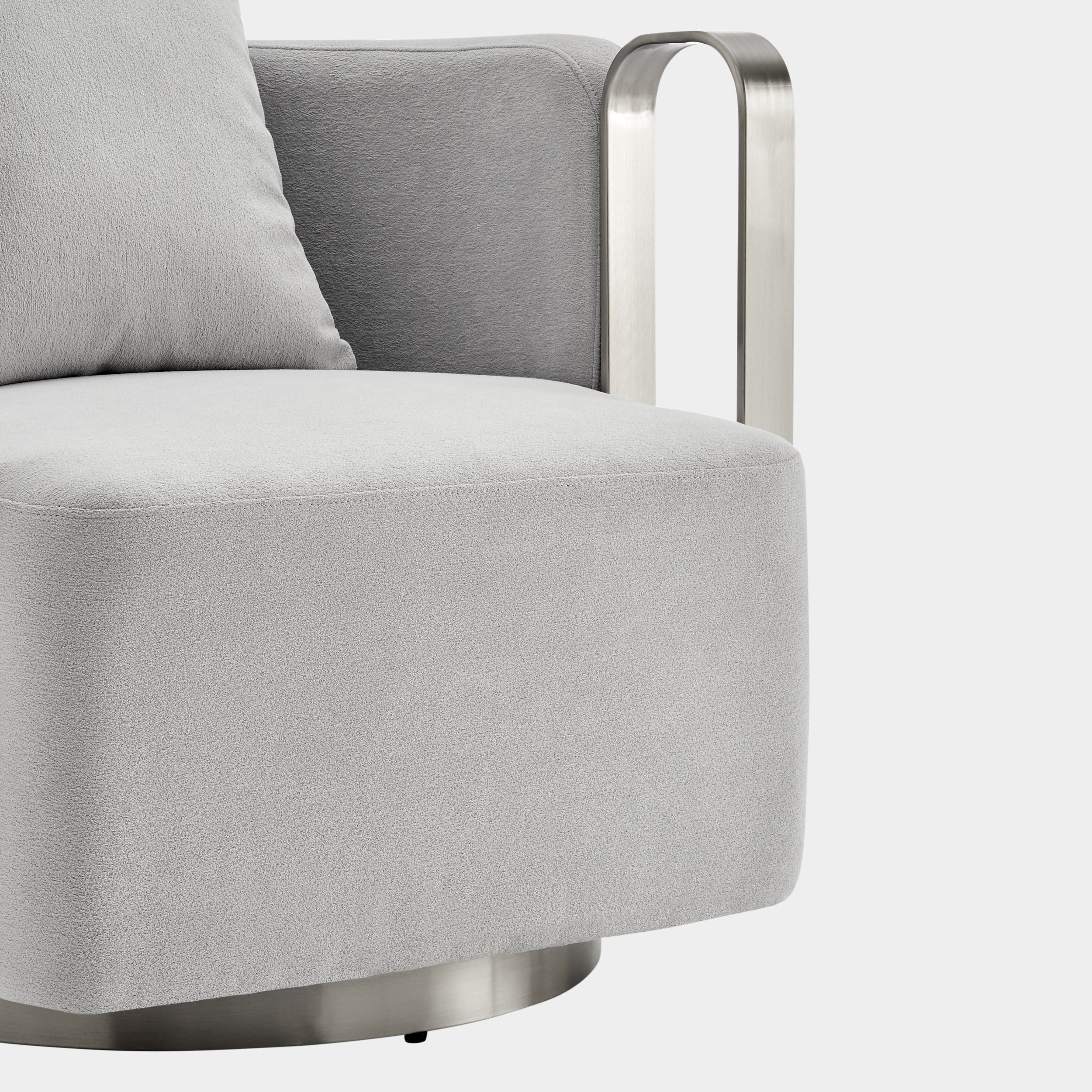 The Marvel Contemporary Accent Chair // Gray and Brushed Nickel