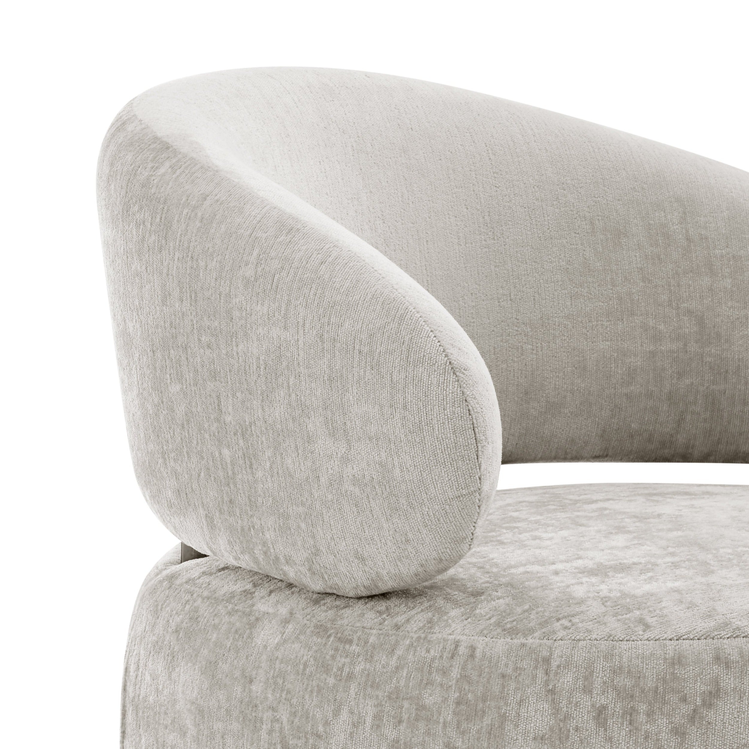 Elegant Swirl Swivel Accent Chair // Gray and Chrome