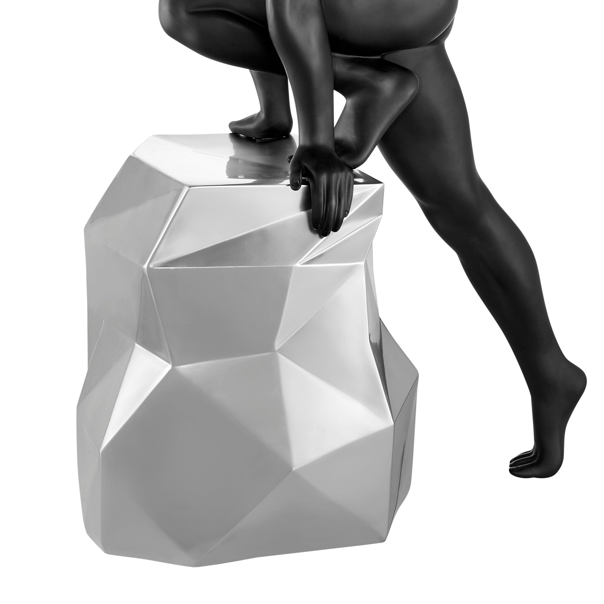 Sensuality Man Sculpture // Matte Black and Chrome