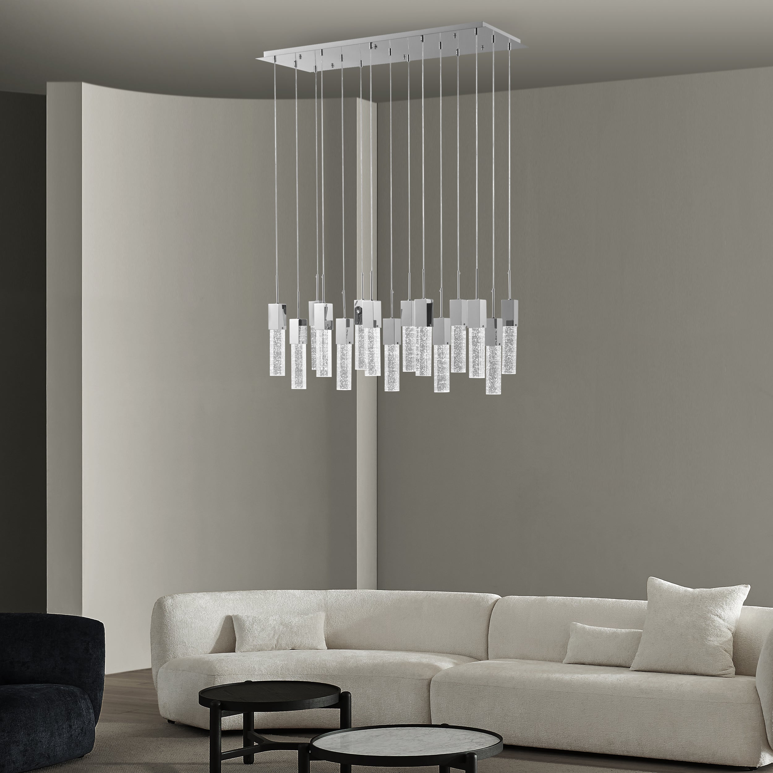 Short Acrylic Sparkling Night Chandelier // 15 Light