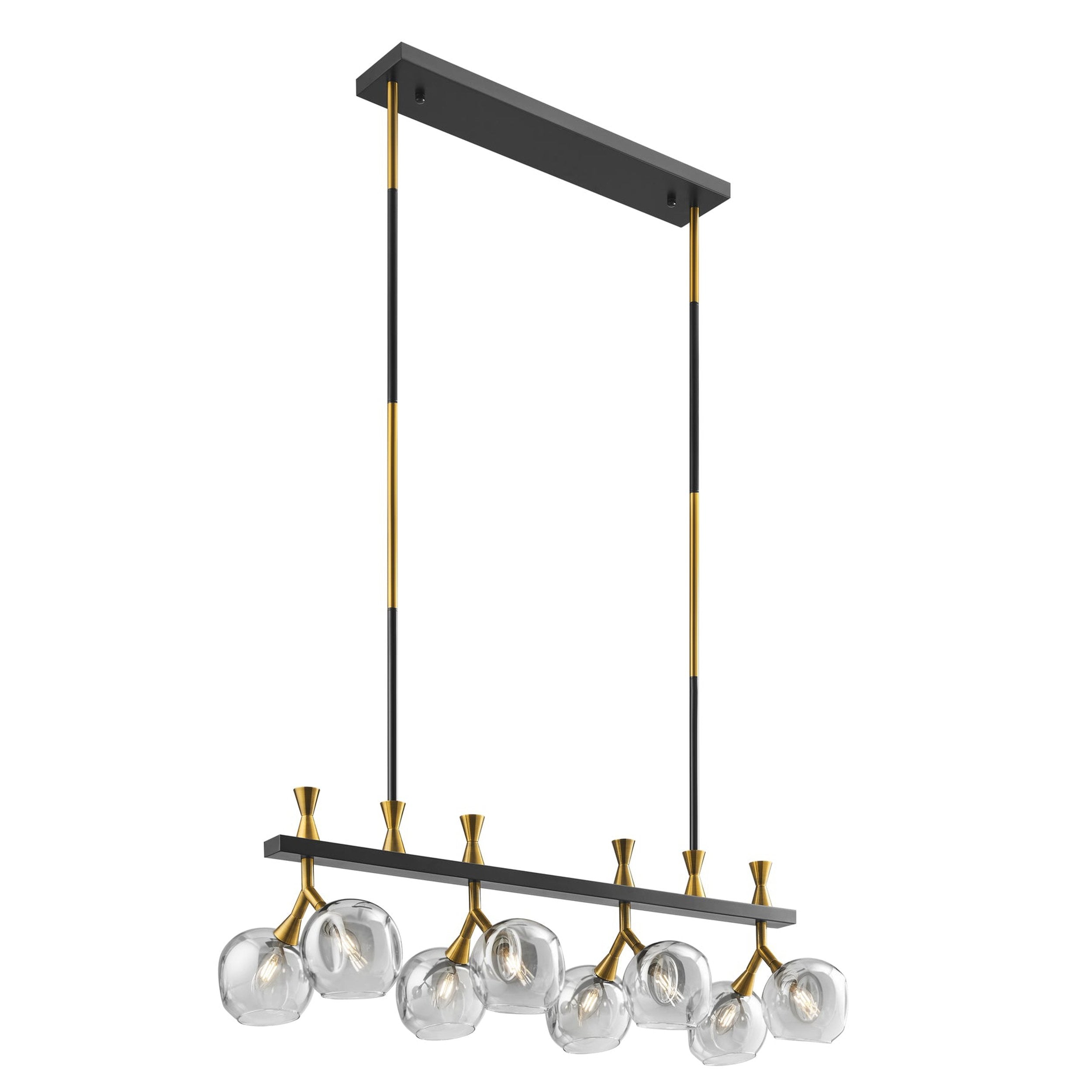 Sonder Rectangular Gold and Black Chandelier