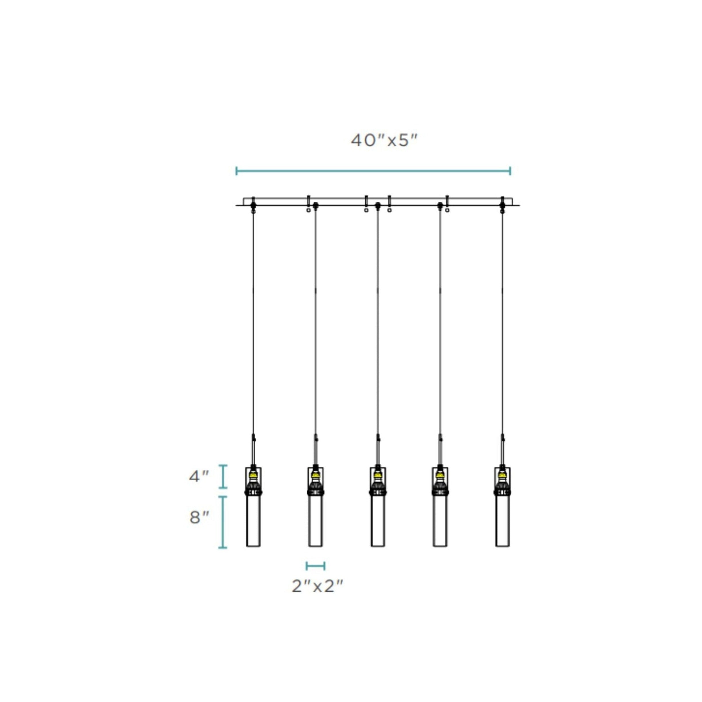 Sparkling Night Adjustable Acrylic Chandelier // 5 Light