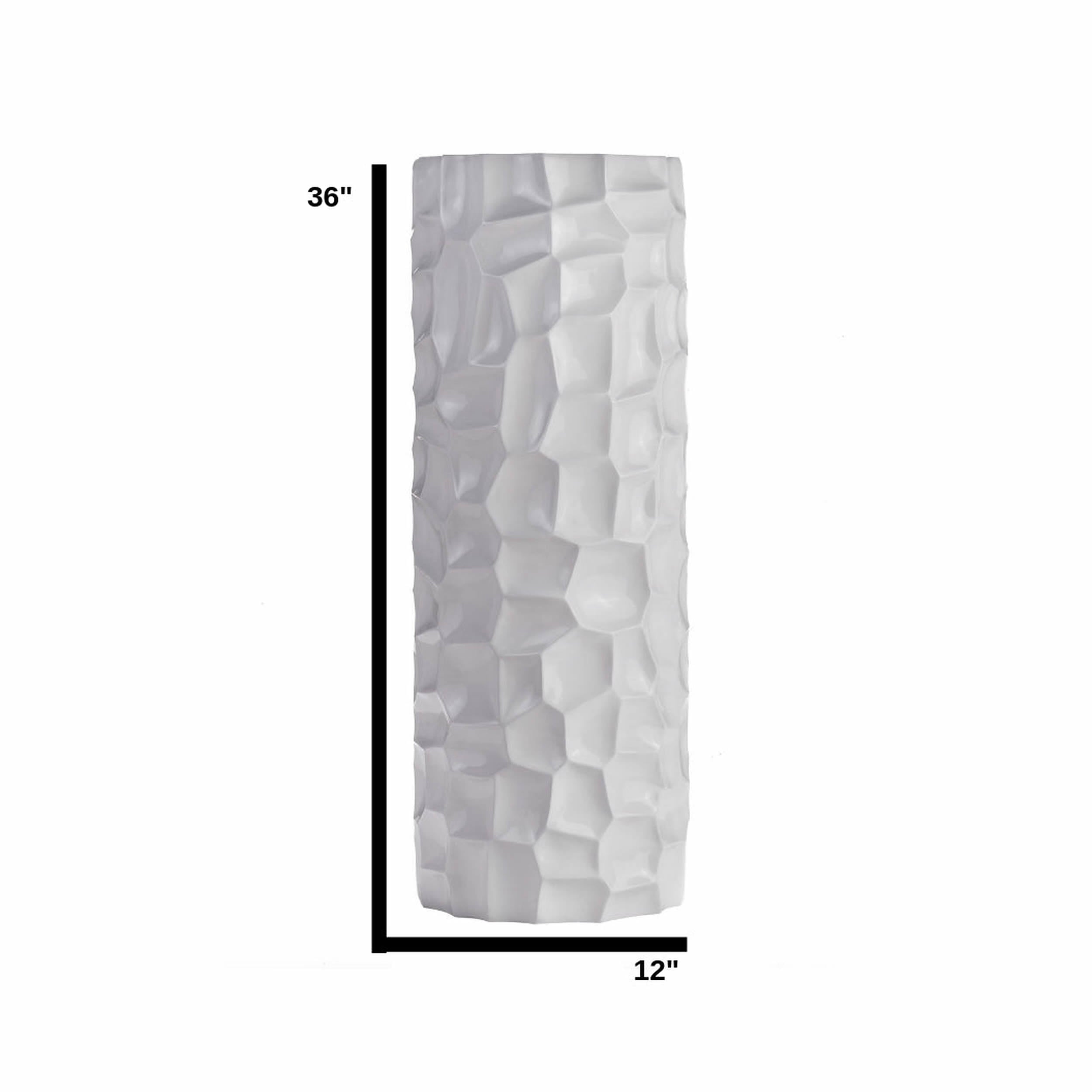 Textured Honeycomb Vase // White, 36"