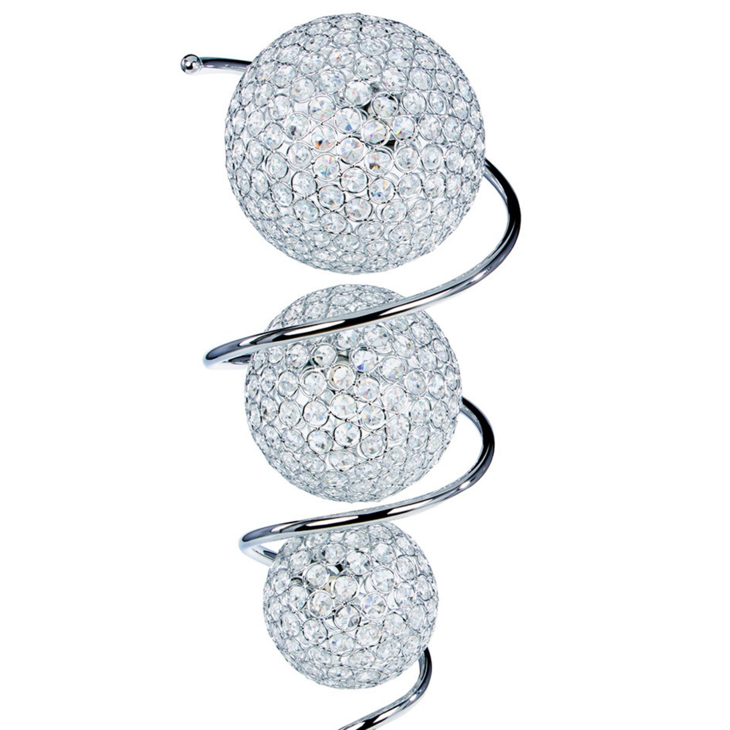 Vertical Crystal Sphere Table Lamp // 3 Light