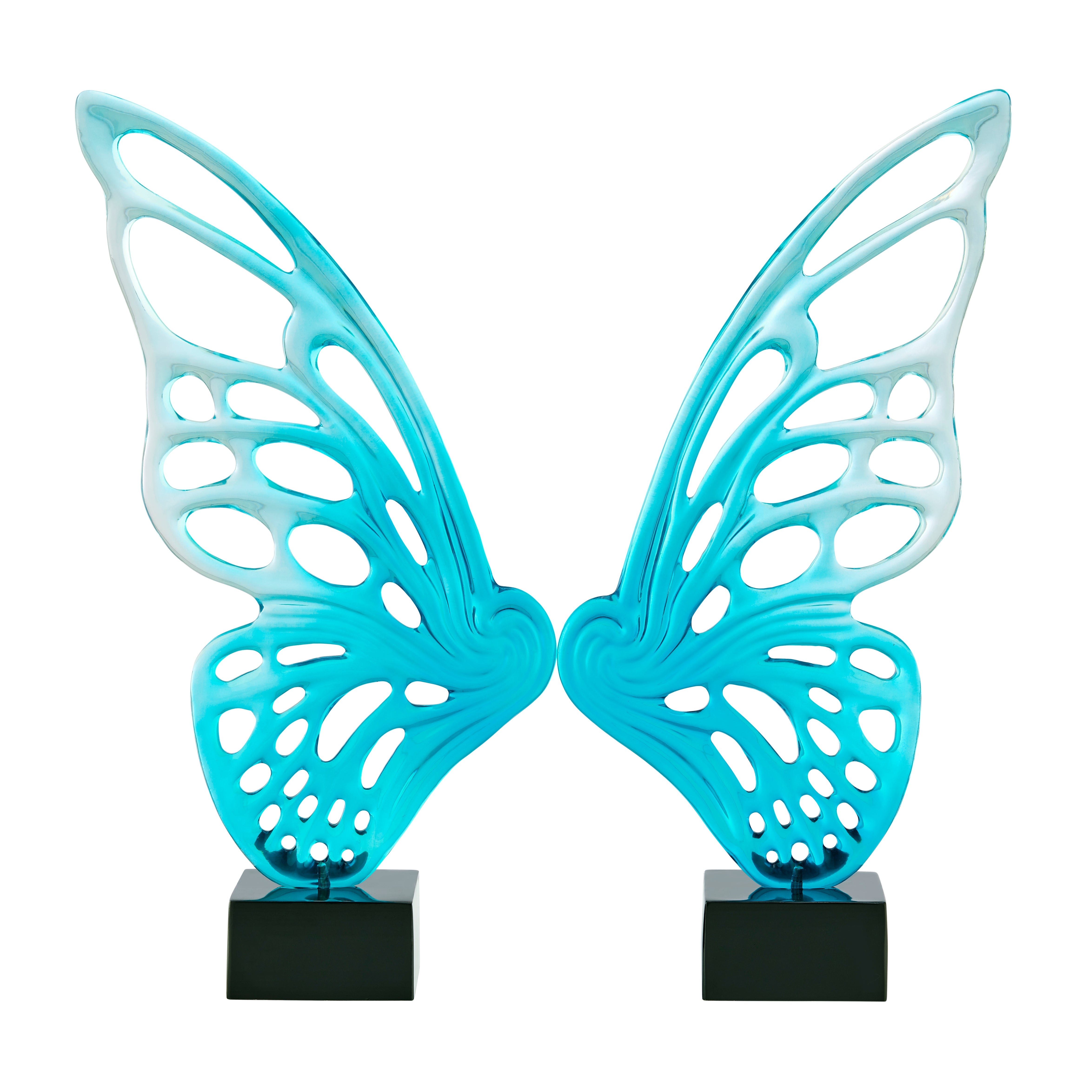 Butterfly Wings Clear Blue Sculpture